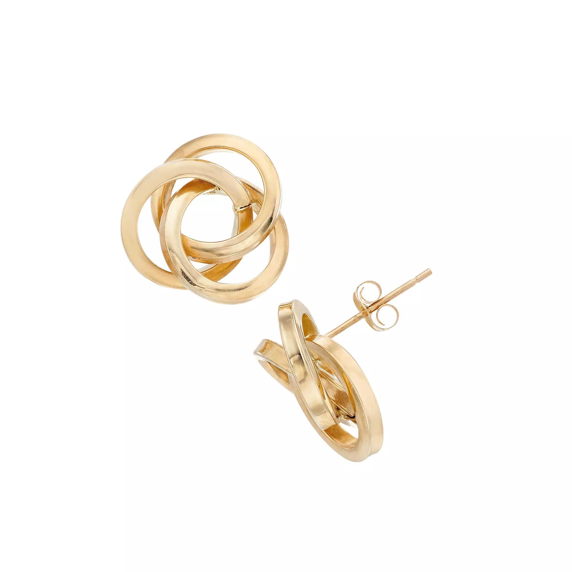 14k Gold Love Knot Stud Earrings, Womens Product Image