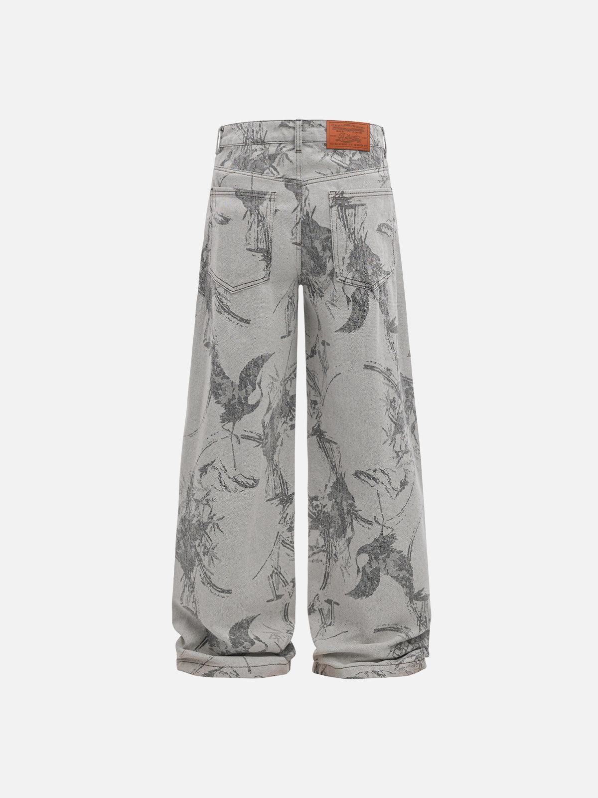 Aelfric Eden Abstract Bird Print Jeans Product Image