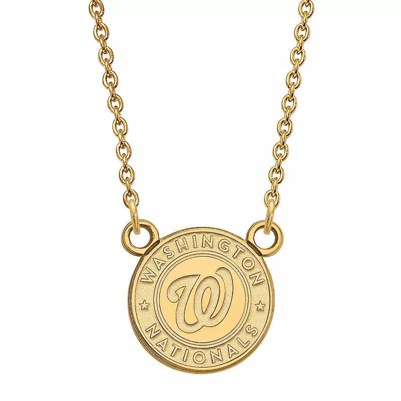 LogoArt Sterling Silver Washington Nationals Pendant Necklace, Women's, Size: 18 mm, 14k Gold Plated Product Image