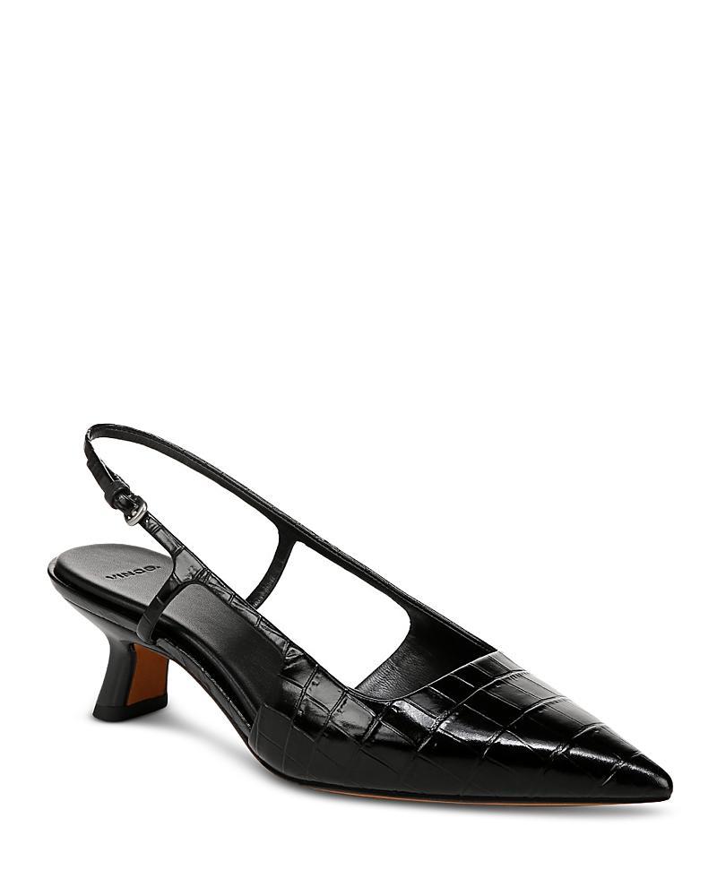 Bianca Croco Kitten Slingback Pumps Product Image