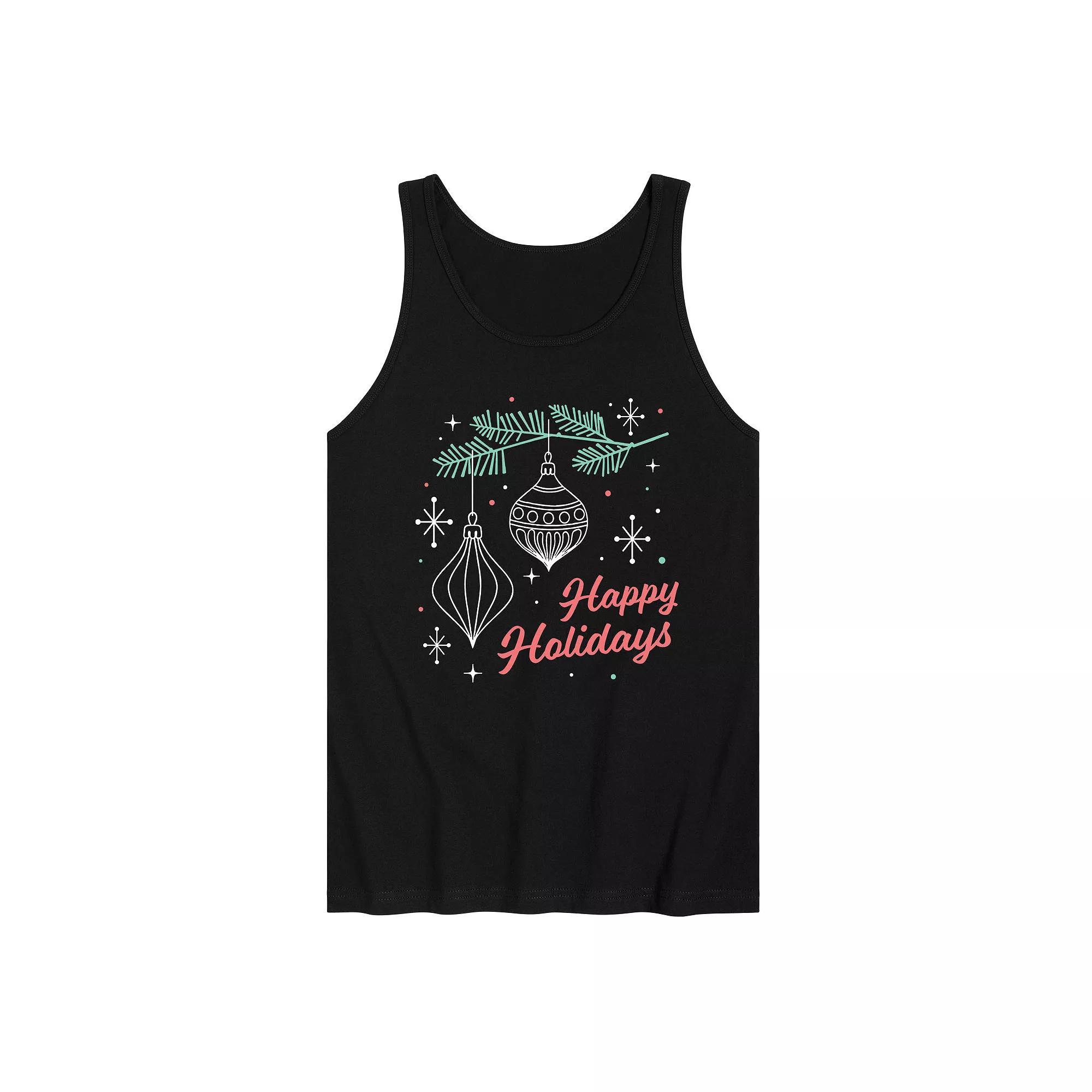Mens Happy Holidays Retro Tank Top Top Product Image