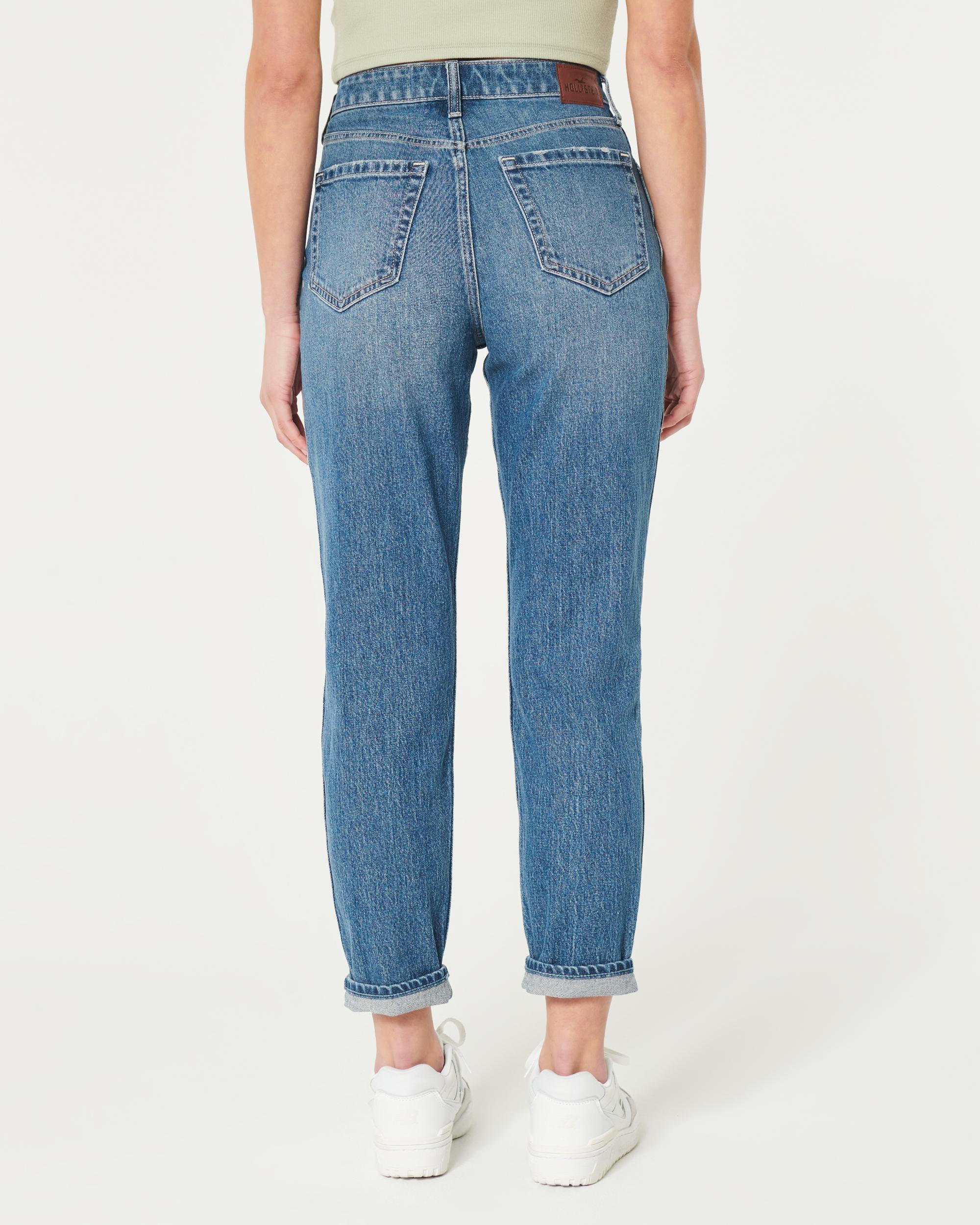 Ultra High-Rise Dark Wash Mom Jeans Product Image