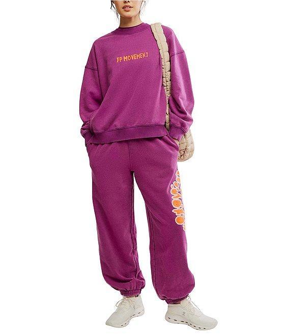 FP Movement All Star Crew Neck Long Sleeve Slouchy Embroidered Logo Pullover Product Image