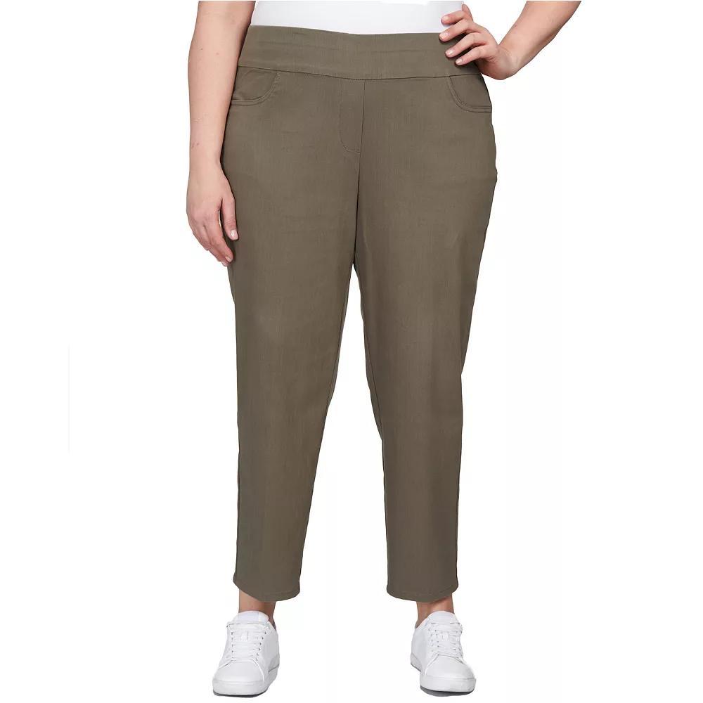 Plus Size Alfred Dunner Classics Pull-On Straight-Leg Denim Pants, Women's, Size: 22 W, Dark Blue Product Image