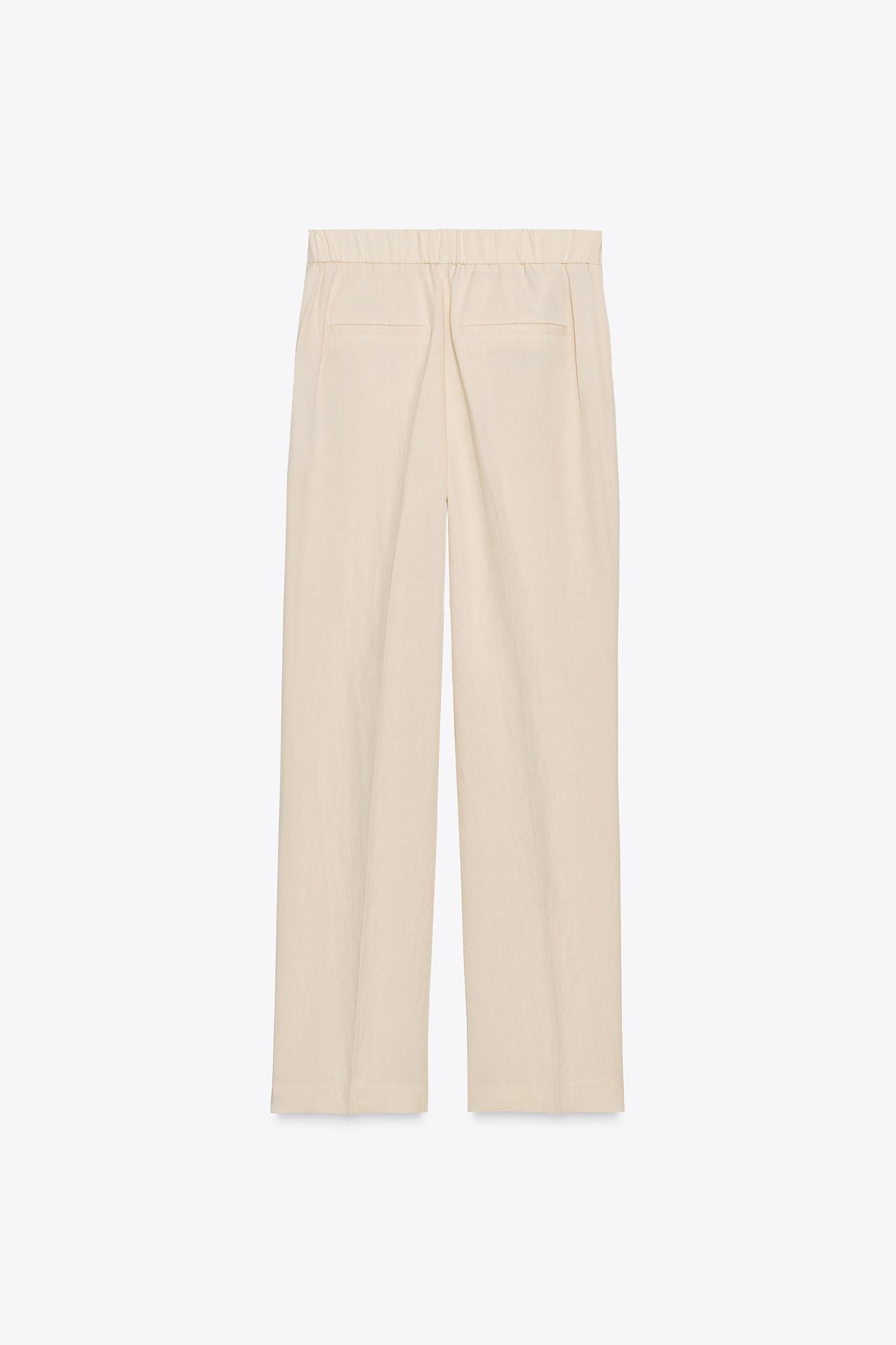 STRAIGHT LEG ELASTIC WAIST PANTS Product Image