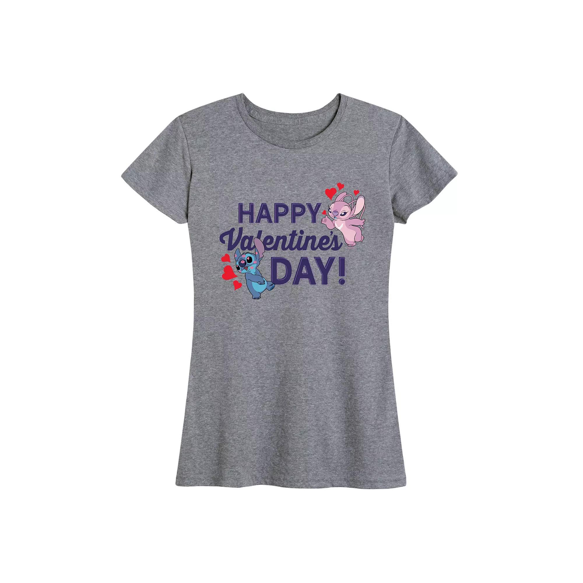 Disneys Lilo & Stitch Womens Valentines Day Graphic Tee Product Image