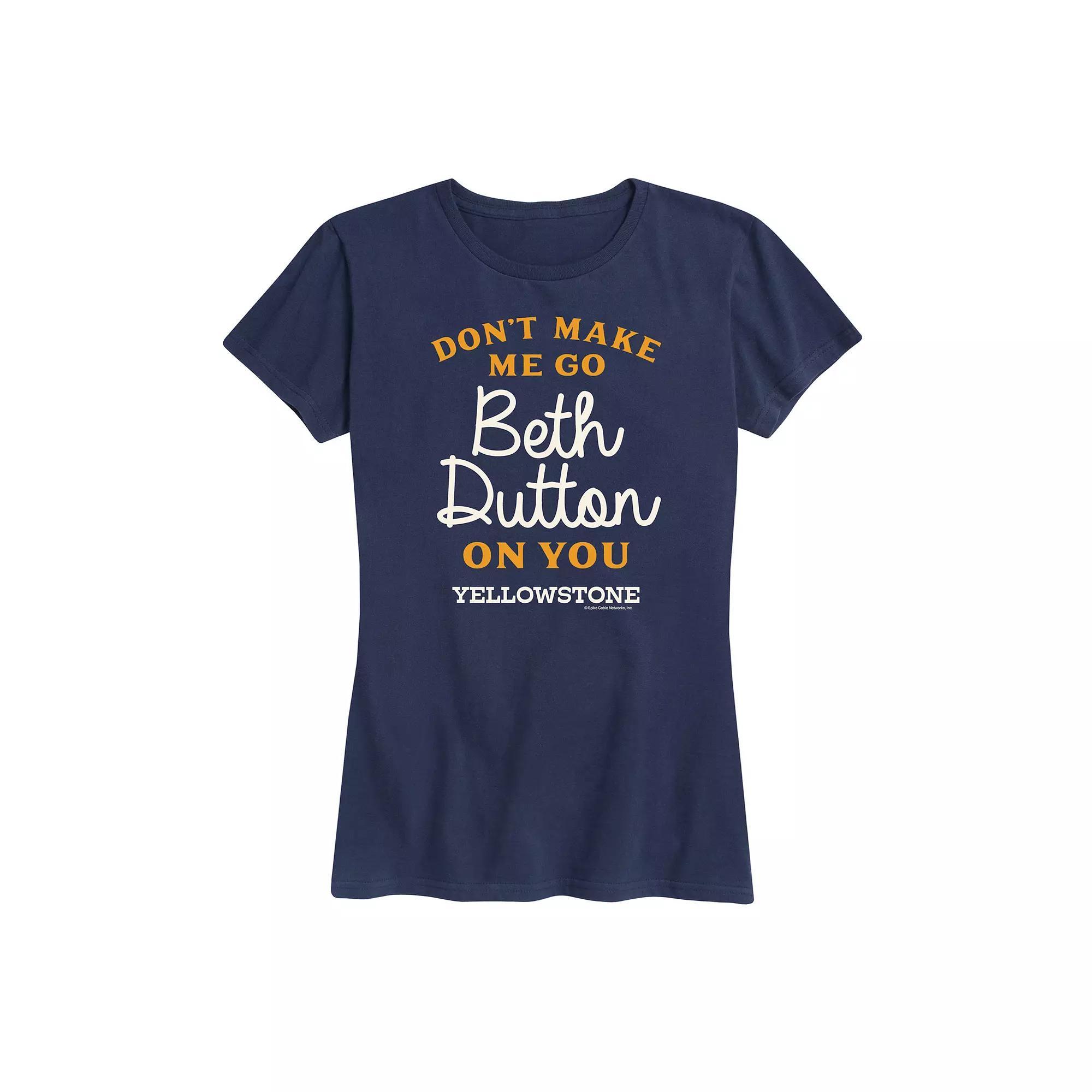 Womens Yellowstone Go Beth Dutton Graphic Tee, Girls Blue Product Image