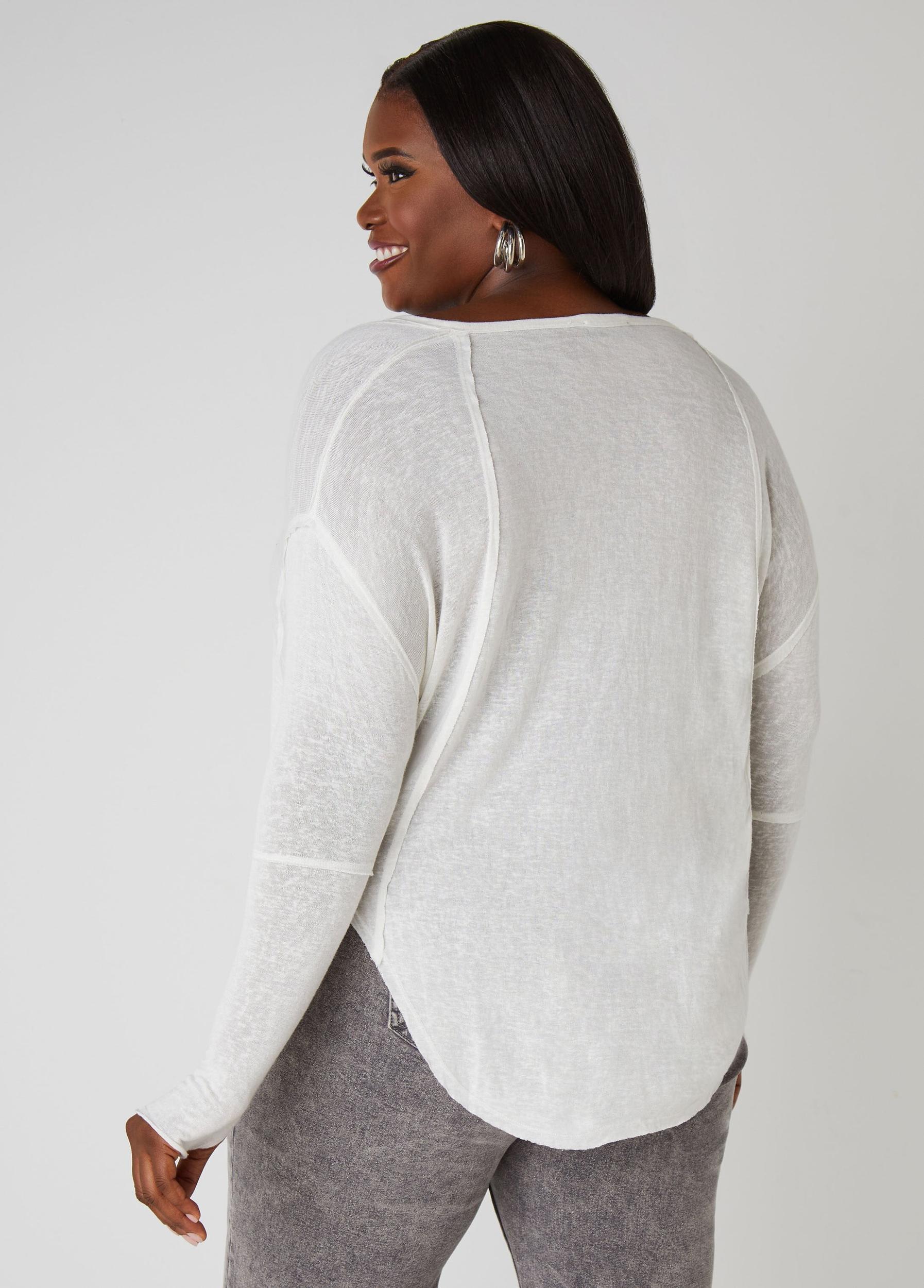 Slub Knit V Neck Top Product Image