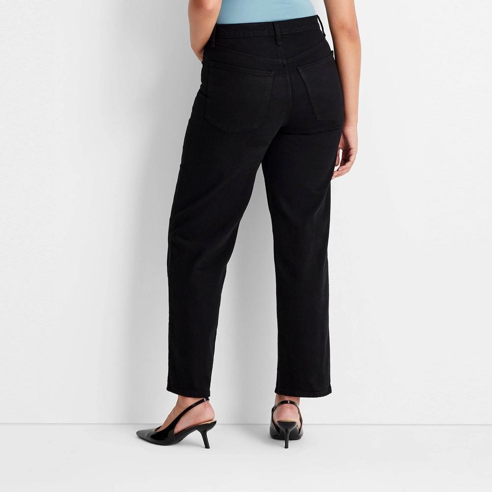 Womens High-Rise Straight Ankle Jeans - Universal Thread Black 0 Product Image