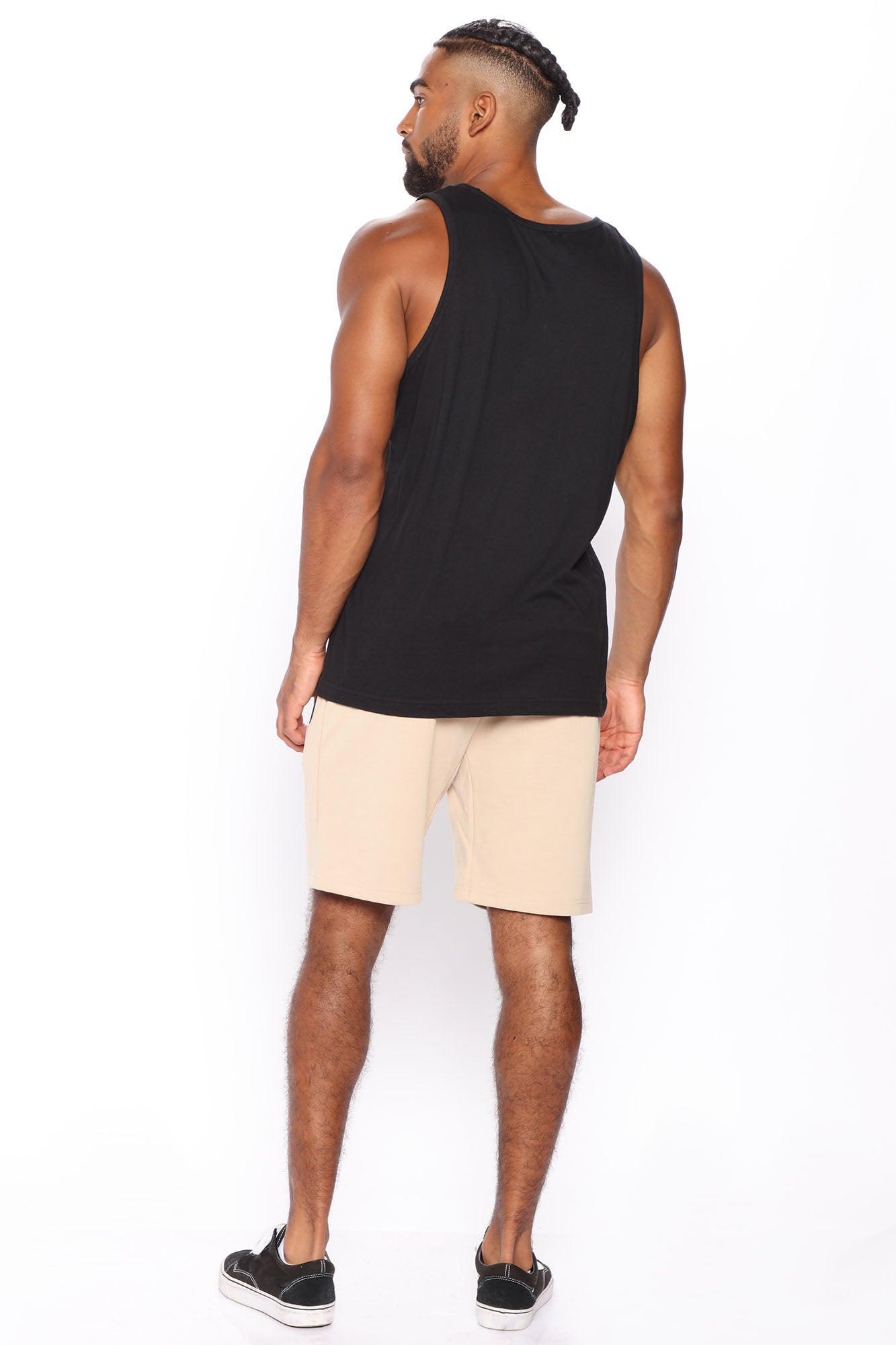 On The Run Zip Pocket Fleece Shorts - Khaki Product Image