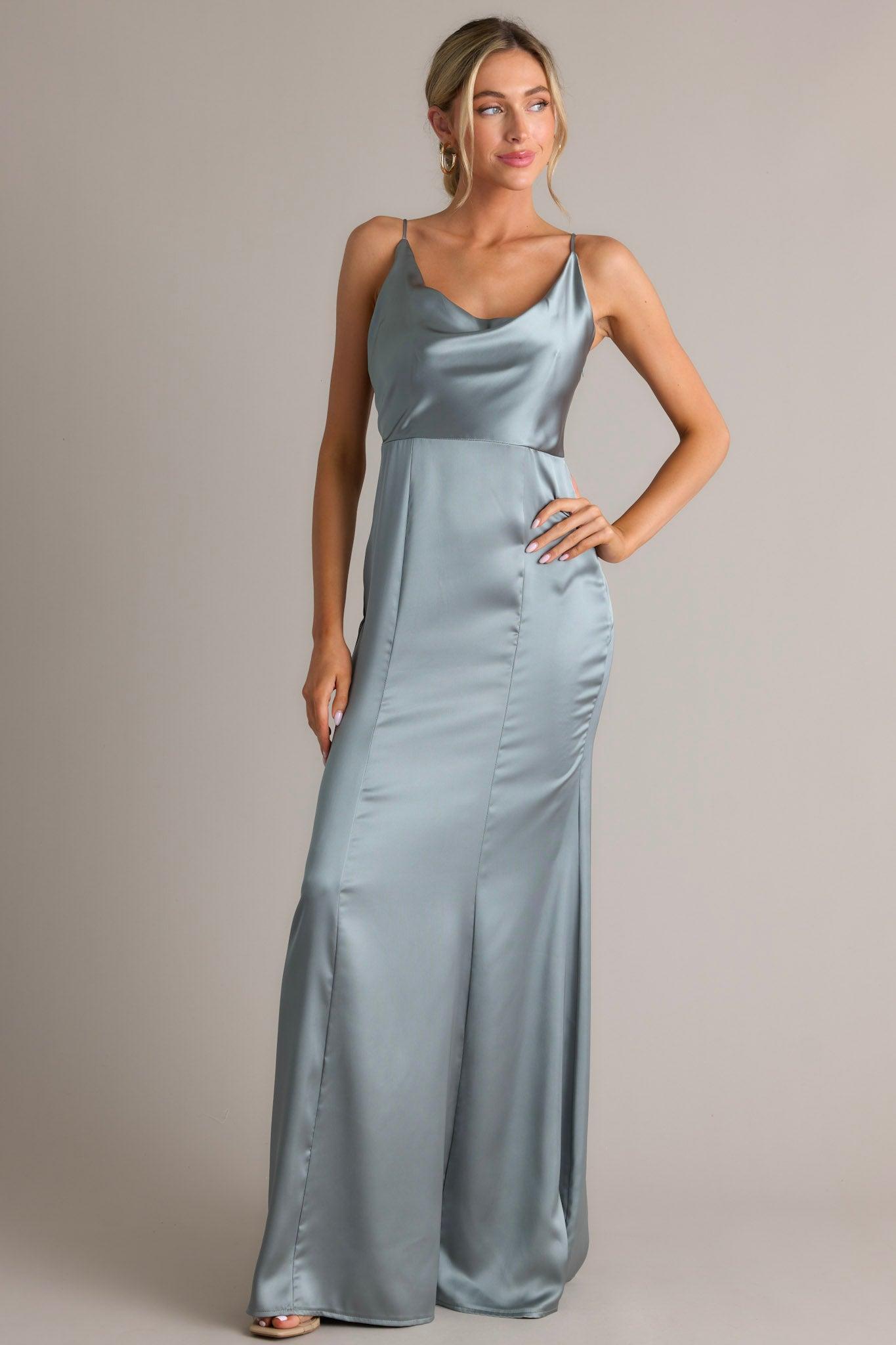 Inner Radiance Ash Blue Maxi Dress Product Image
