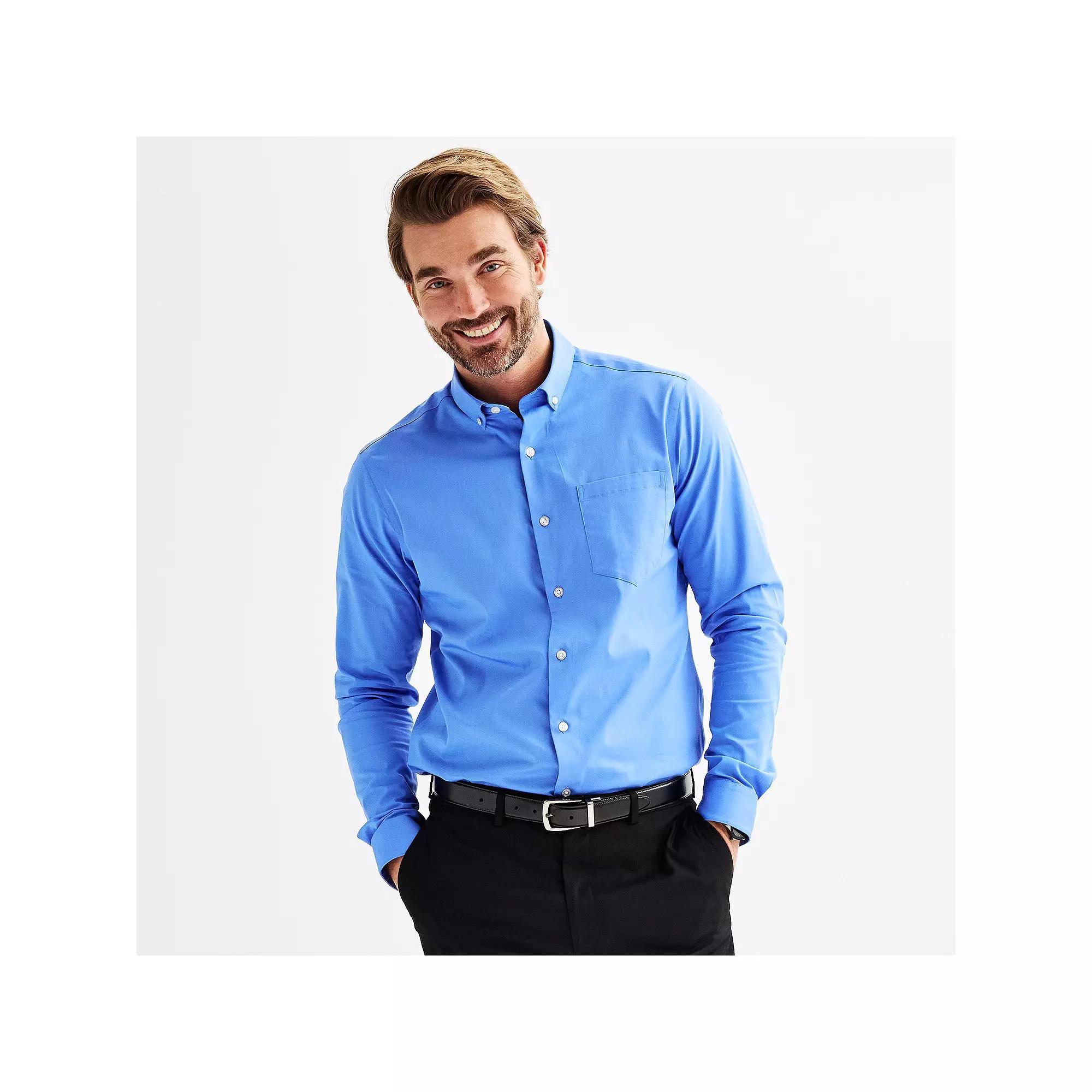 Mens Apt. 9 Wrinkle Free Slim-Fit Button Down Collar Dress Shirt Product Image