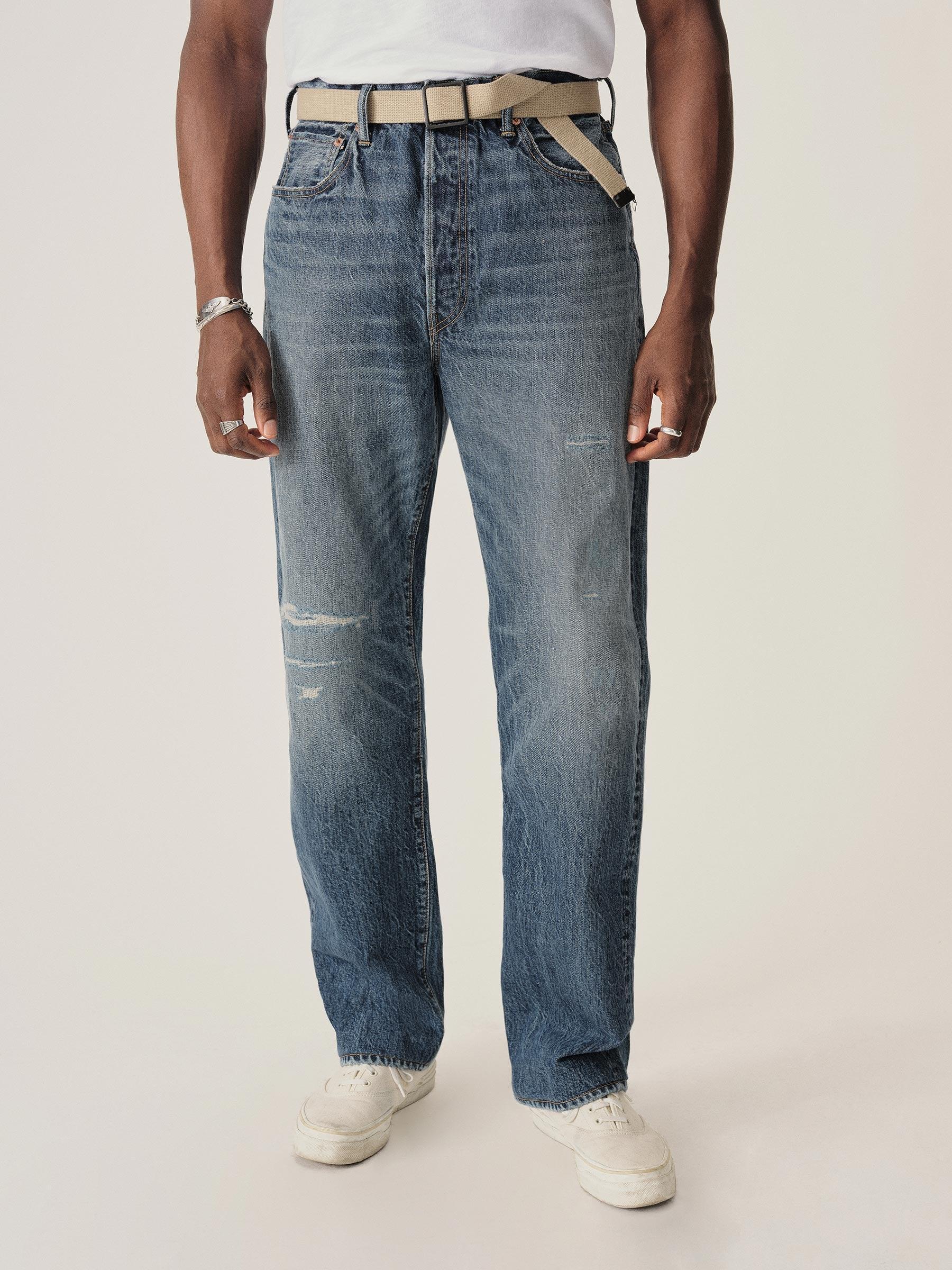 M053 Japanese Loomstate Selvedge Full Saddle Jean Product Image