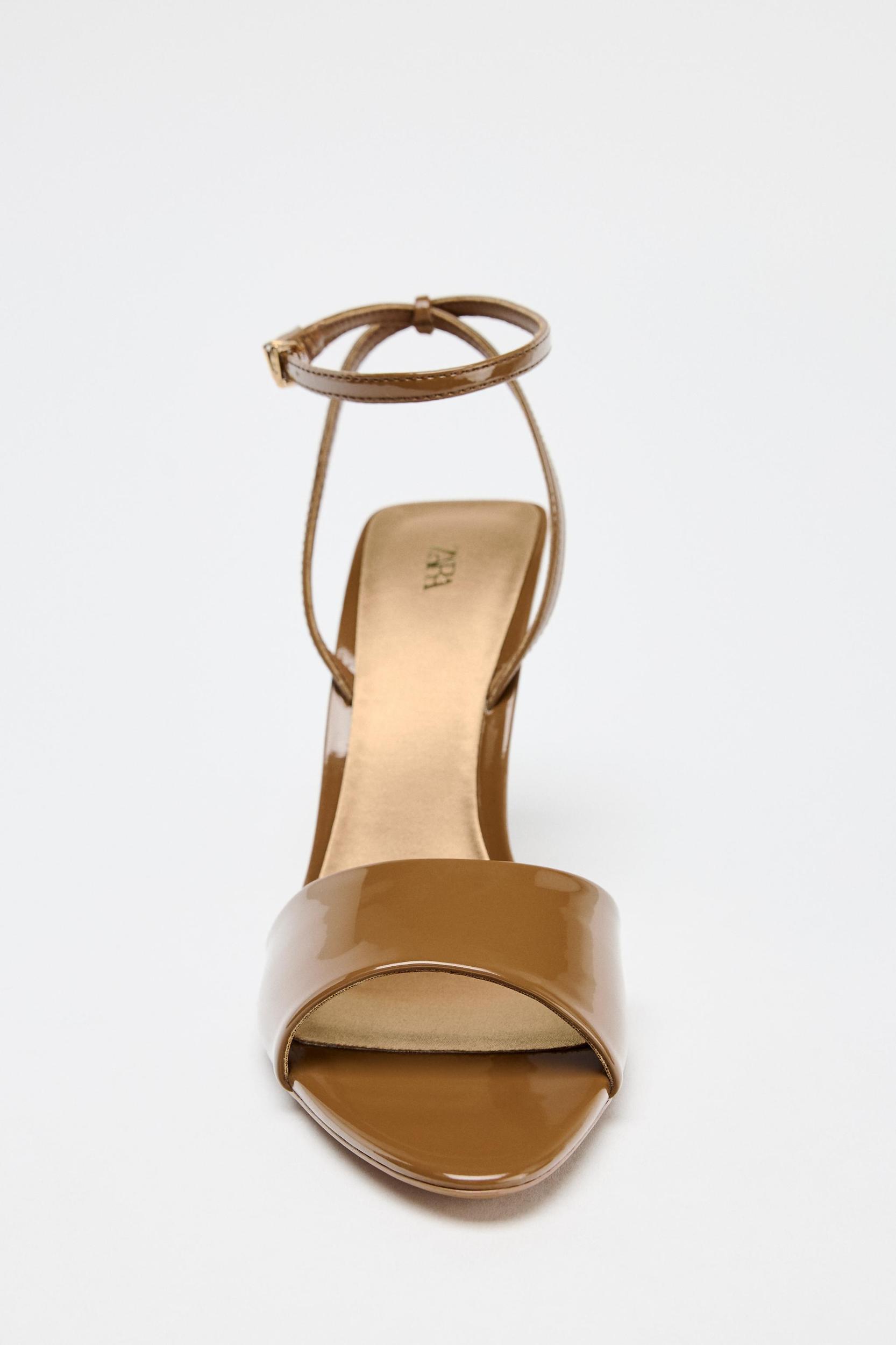 PATENT LEATHER HEELED SANDALS Product Image