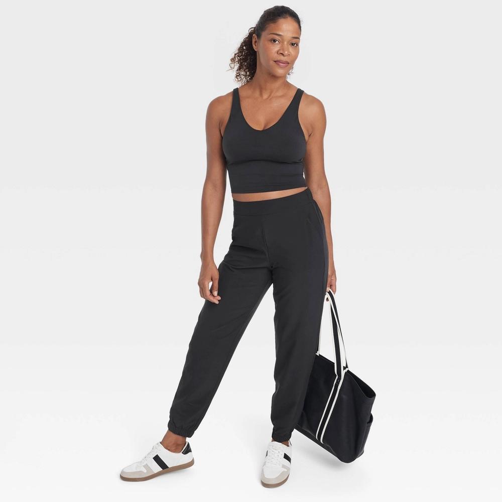 Womens High-Rise Winter Woven Lined Joggers - All In Motion Black Product Image