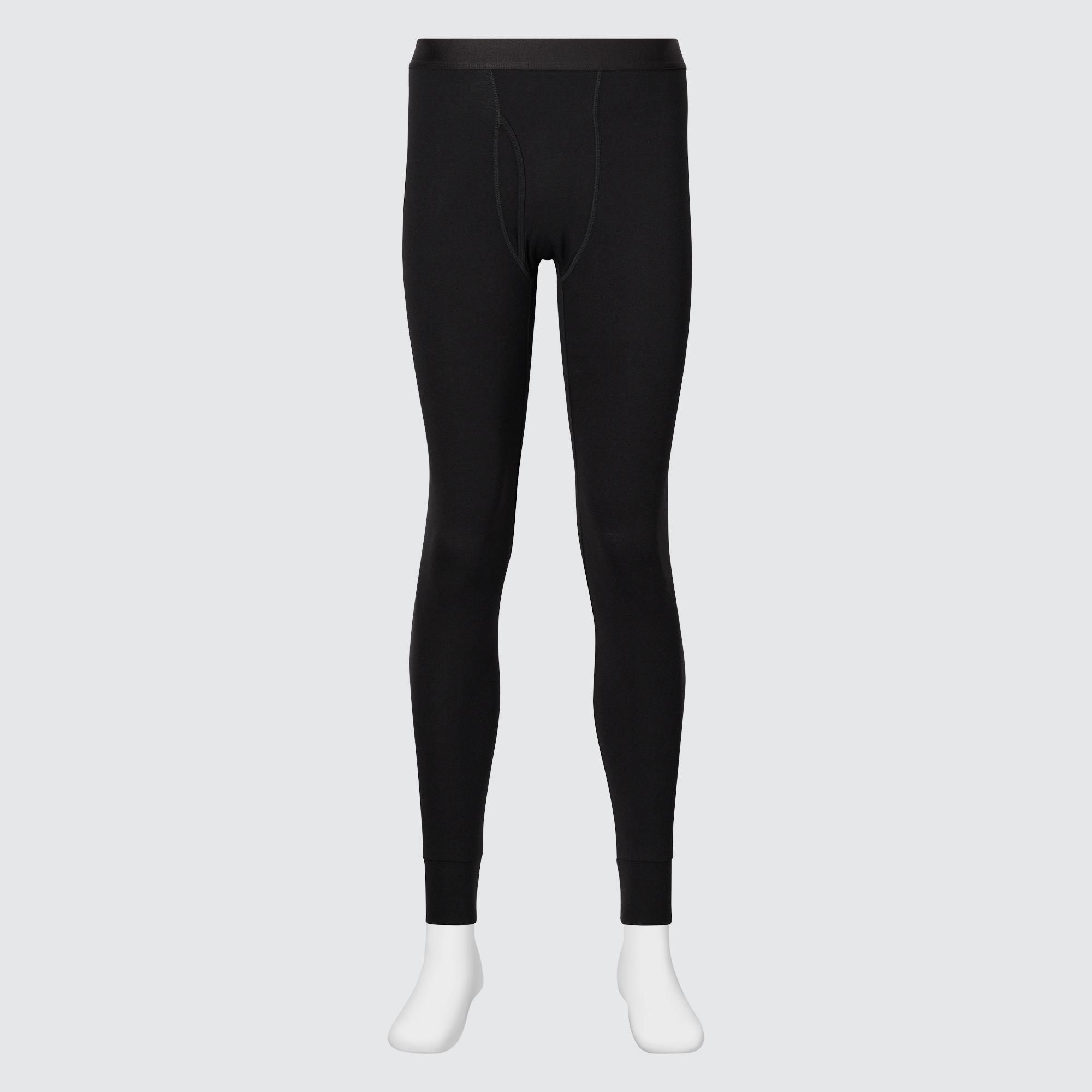 Mens HEATTECH Cotton Tights Extra Warm Black Small UNIQLO US Product Image