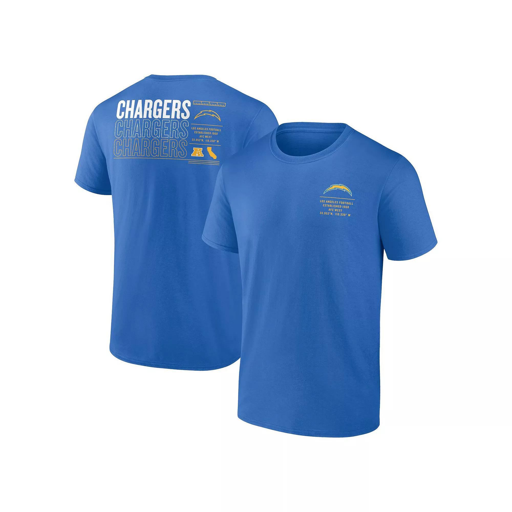 Men's Fanatics Powder Blue Los Angeles Chargers Repeat Stats T-Shirt, Size: XL, Light Product Image