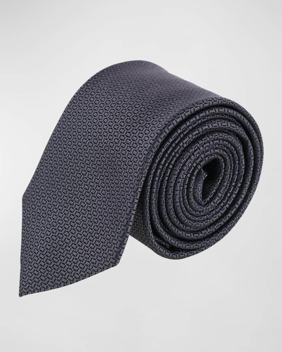 Mens Monte Bello Interlocked Silk Necktie Product Image