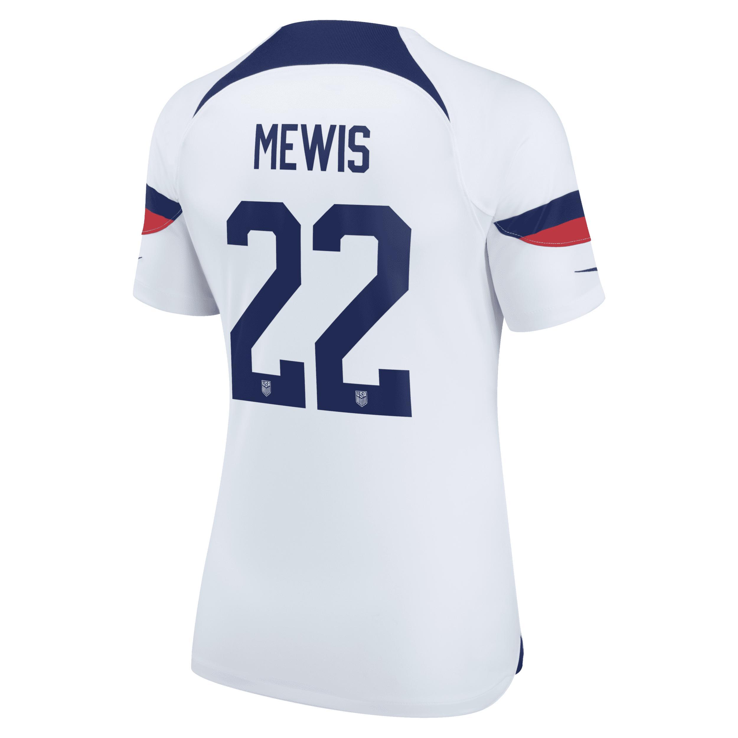 Womens Nike Kristie Mewis White Uswnt 2022/23 Home Breathe Stadium Replica Player Jersey - White Product Image