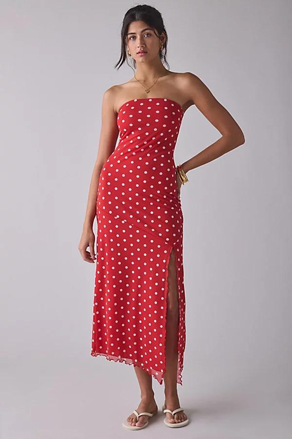 Urban Outfitters UO Samara Mesh Strapless Midi Dress Womens at Urban Outfitters Product Image