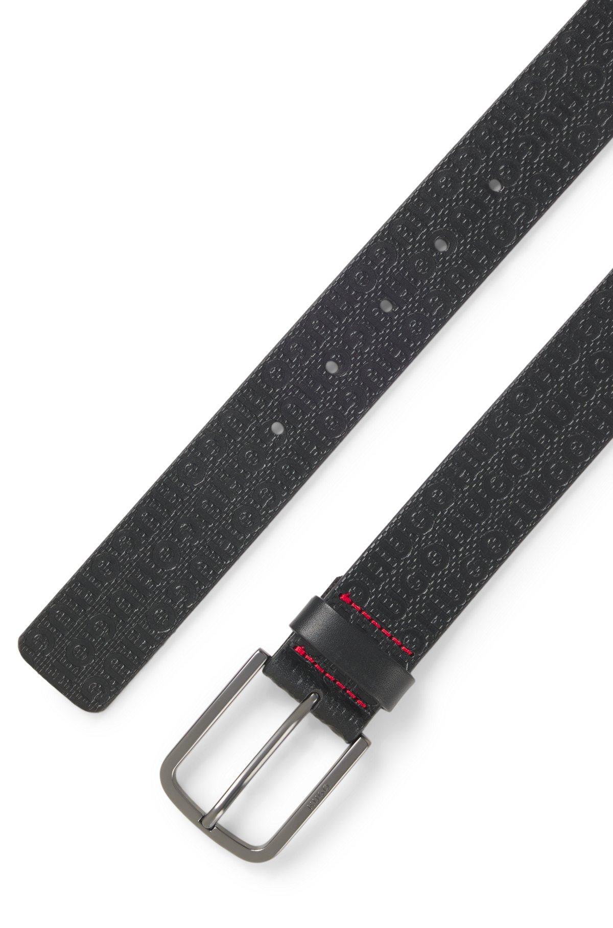 HUGO - Leather patch with embossed logo - Black Product Image