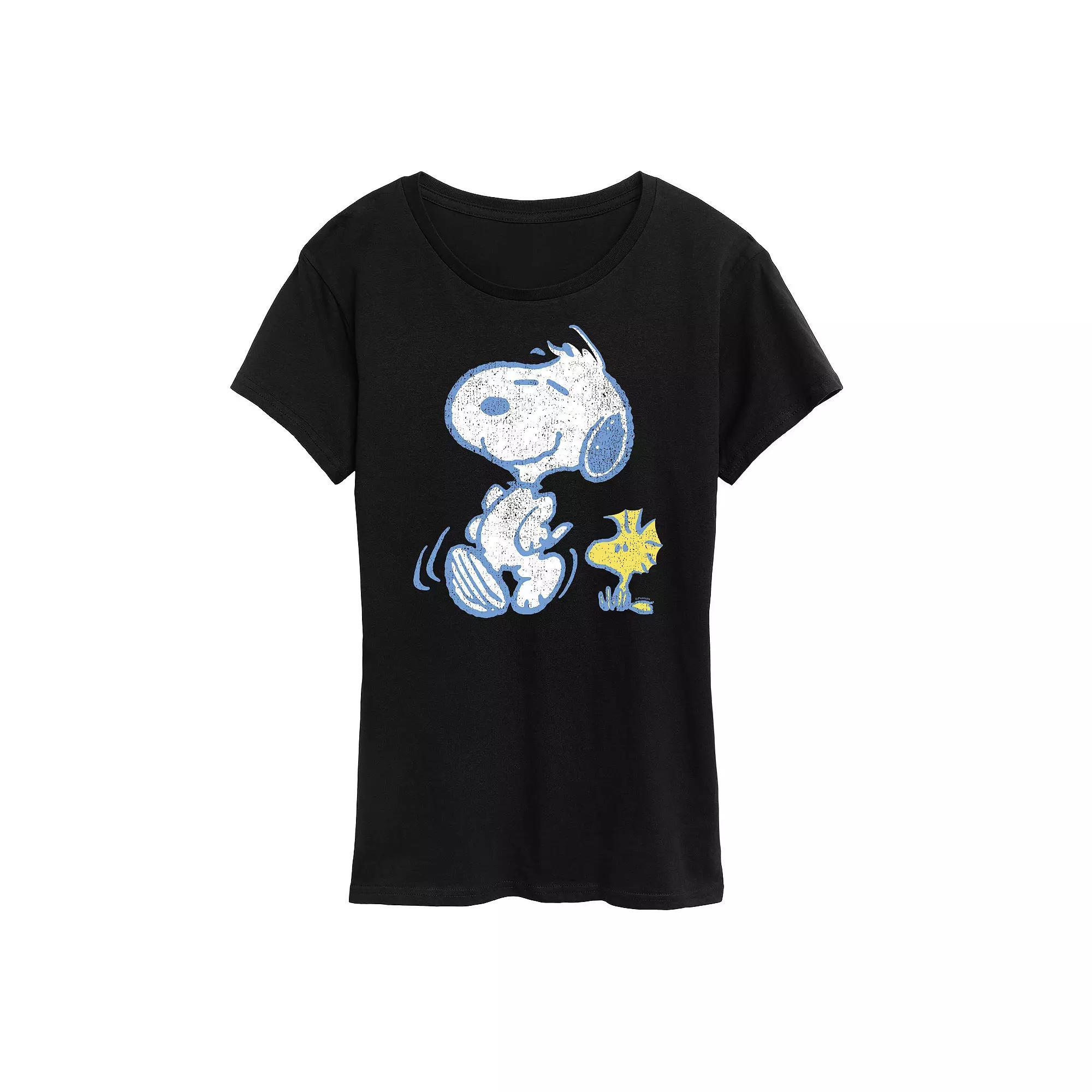 Womens Peanuts Pastels Graphic Tee, Girls Blue Product Image