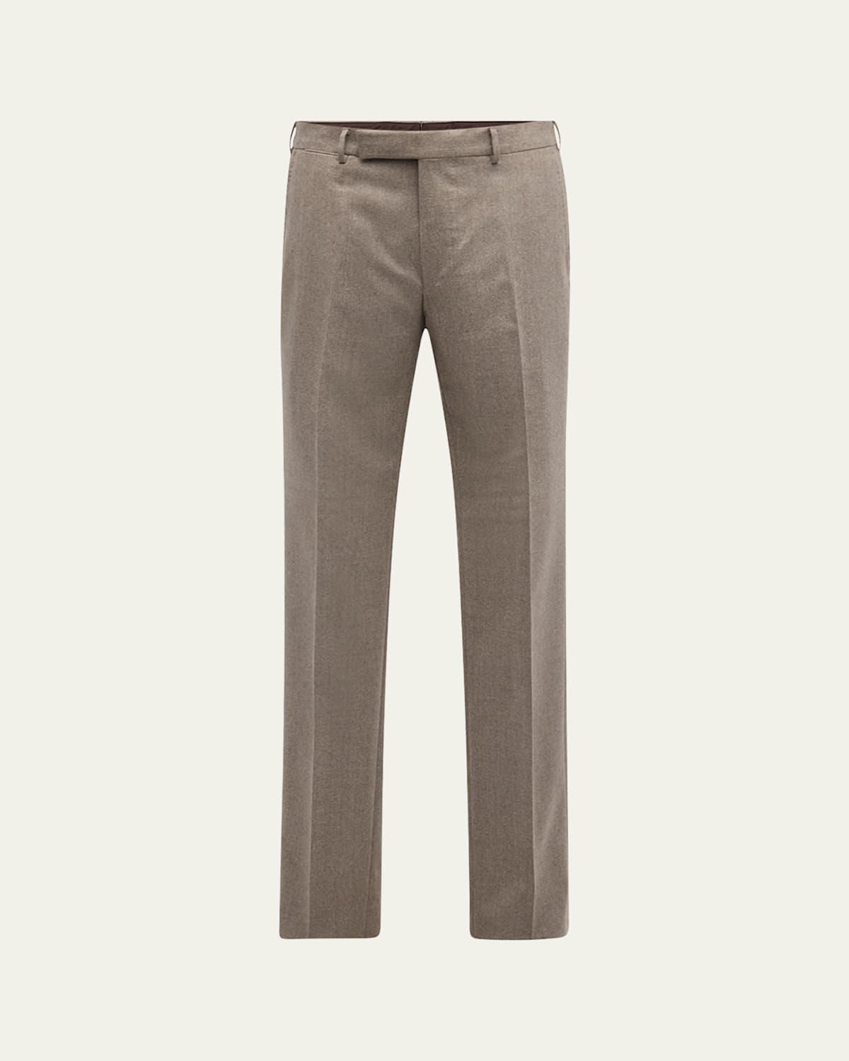 Mens Pure Wool Flat-Front Pants Product Image