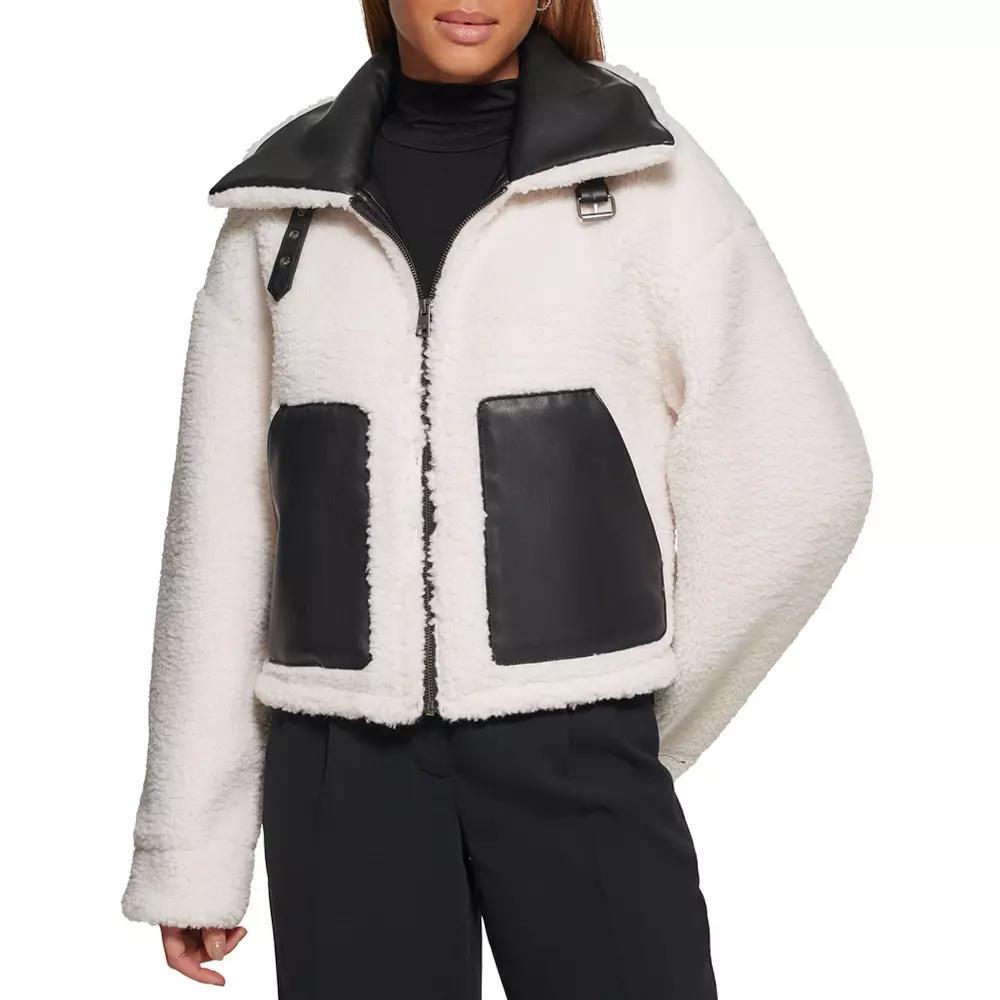 Women's Levi's® Ladies Reversible Sherpa Jacket, Size: Medium, Black And Cream Product Image