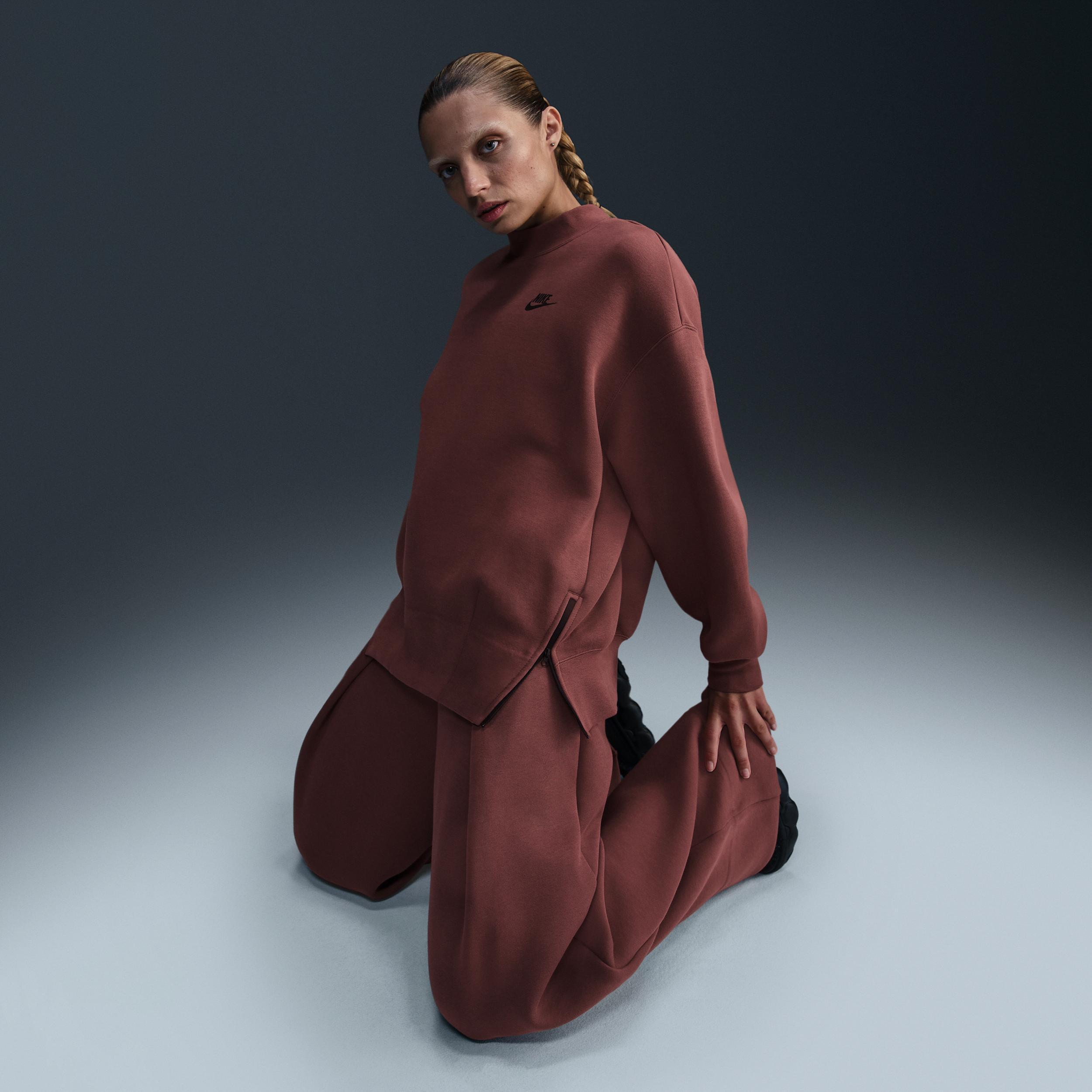 Women's Nike Sportswear Tech Fleece Oversized Crew-Neck Sweatshirt Product Image