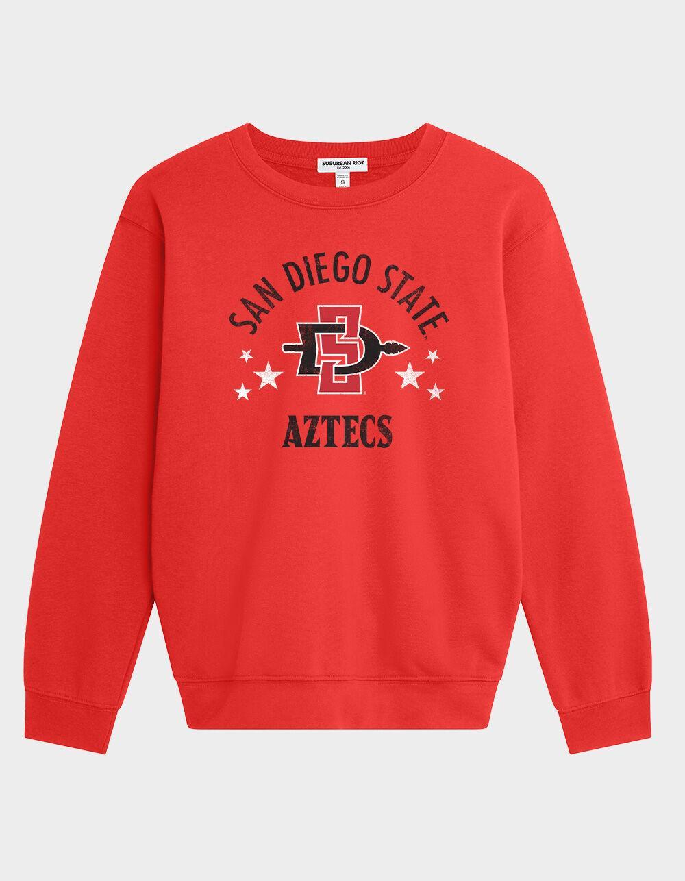 SAN DIEGO STATE UNIVERSITY Aztecs Womens Crewneck Fleece - RED Product Image