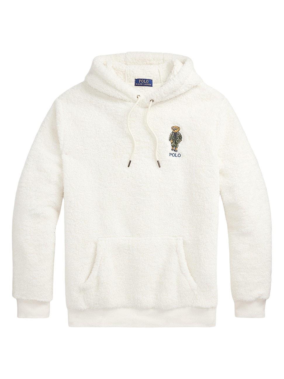Mens Polo Bear Pile Fleece Hoodie Product Image