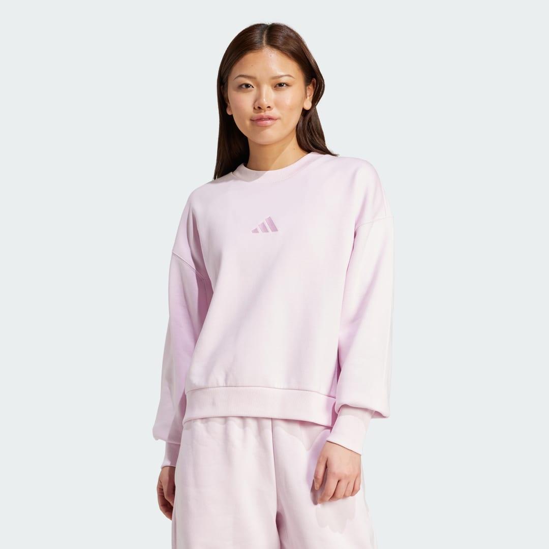 adidas ALL SZN Fleece Loose Sweatshirt Clear Pink 2XL Womens Product Image