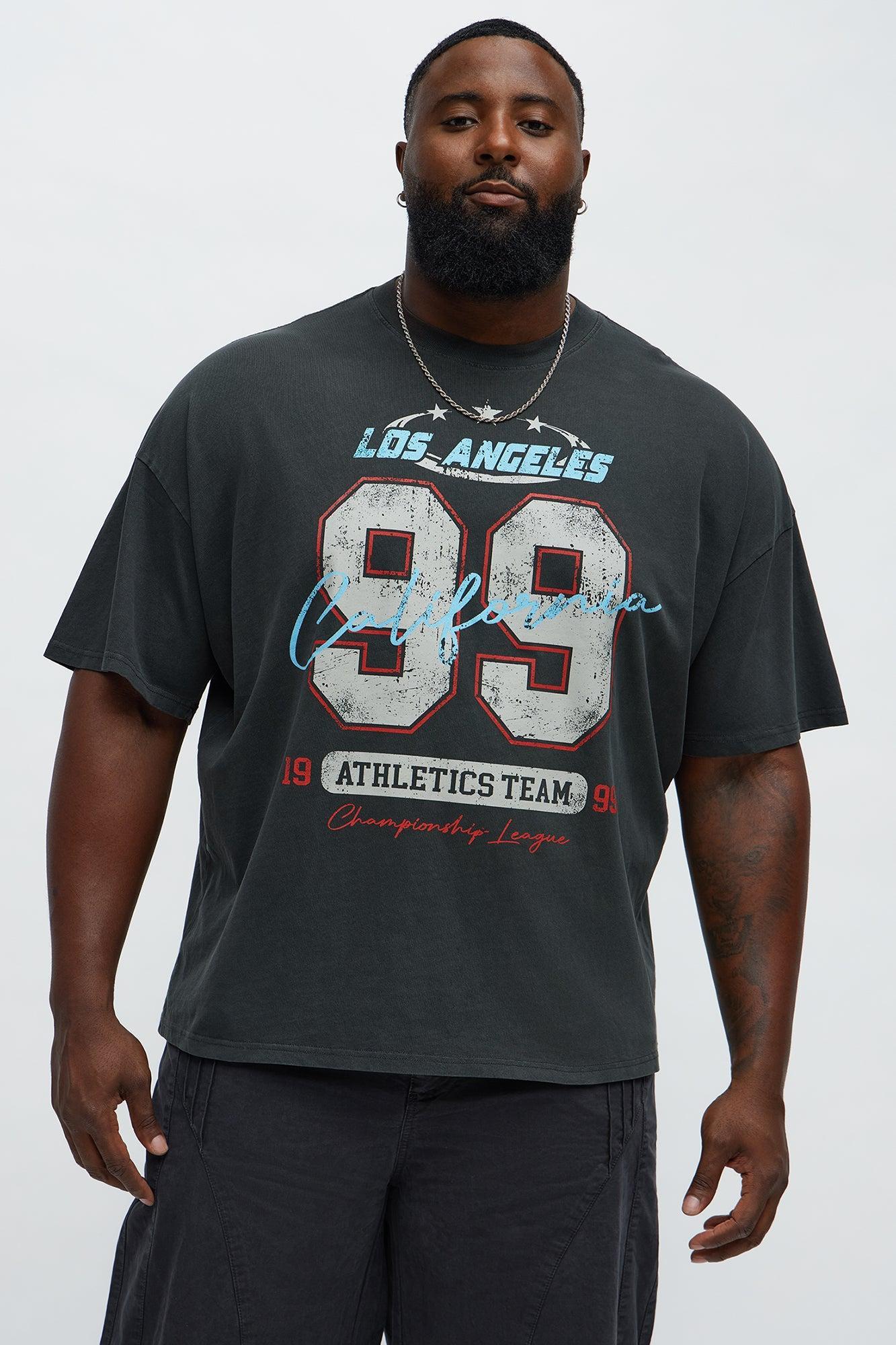 LA Athletics Team 99 Oversized Short Sleeve Tee - Black Wash Male Product Image
