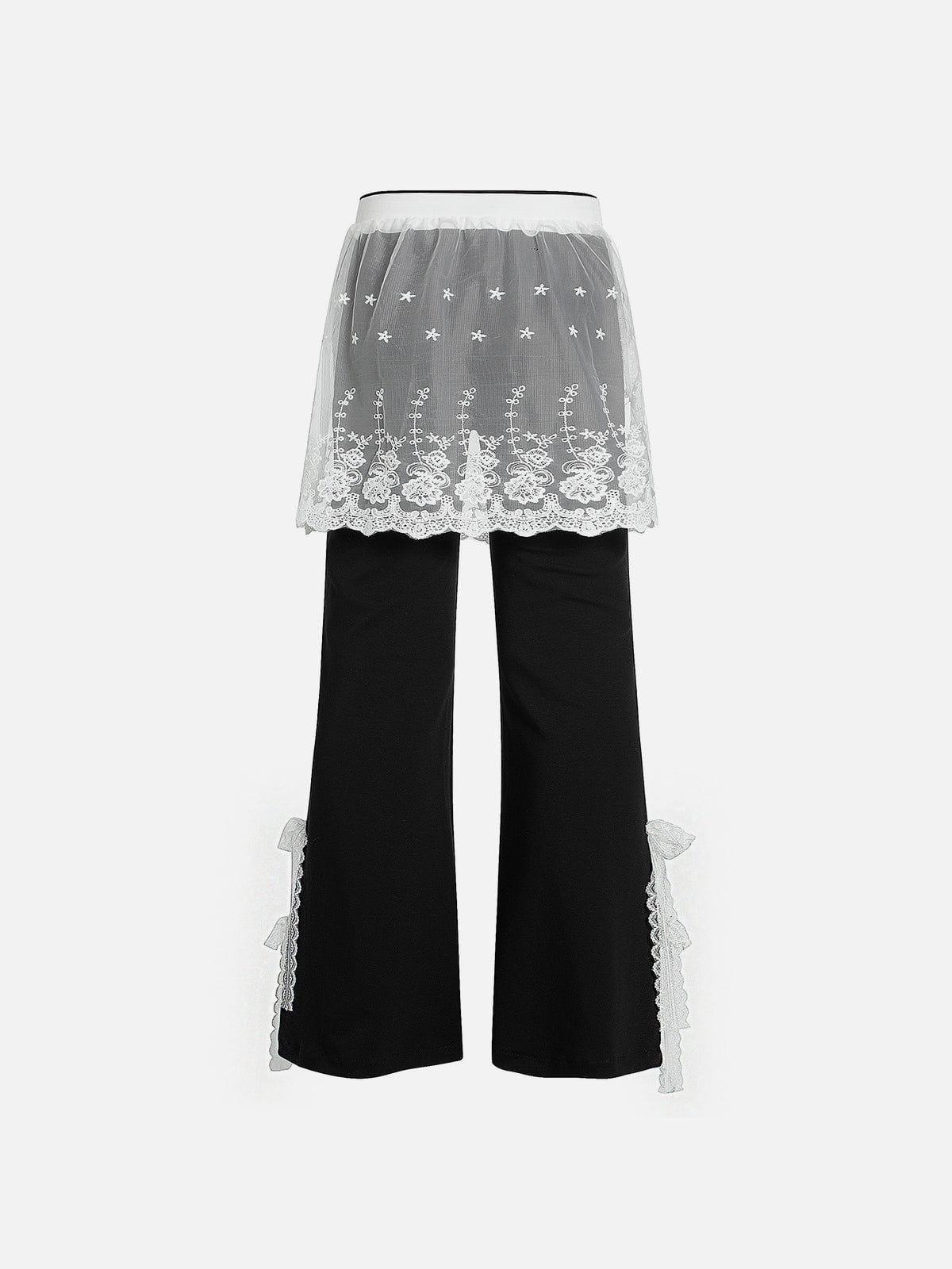 Aelfric Eden Lace Patchwork Bootcut Sweatpants Female Product Image