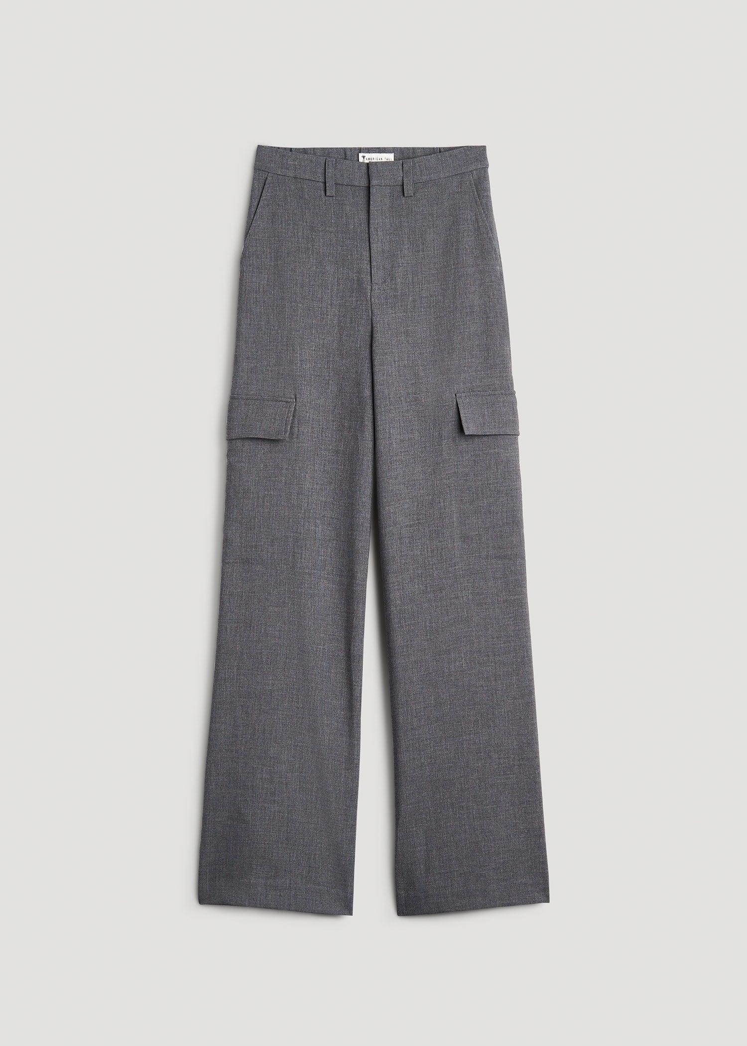 Cargo Wide Leg Dress Pants for Tall Women in Graphic Charcoal Product Image