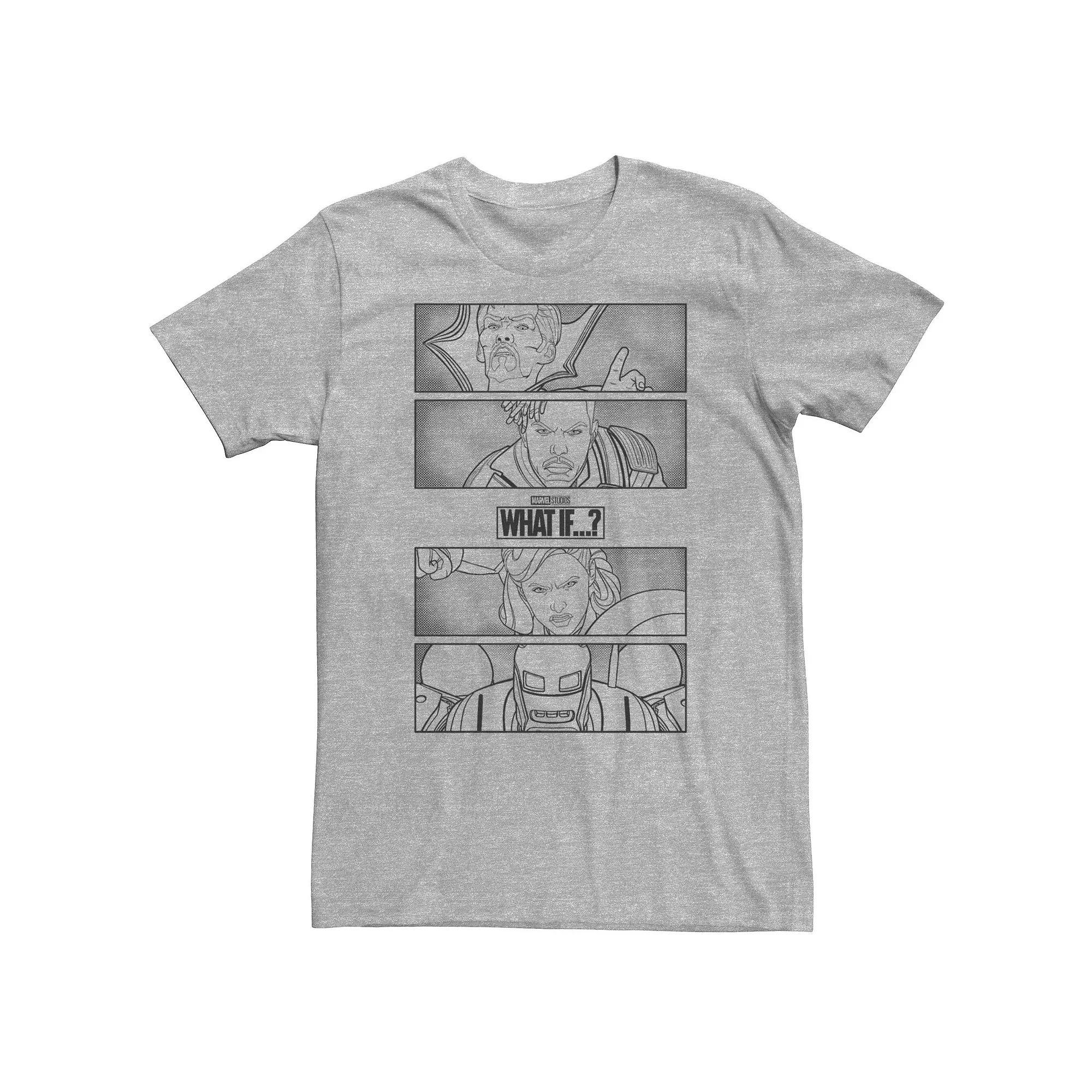 Big & Tall Marvel What If Simple Group Panels Tee, Men's, Size: Large Tall, Athletic Grey Product Image
