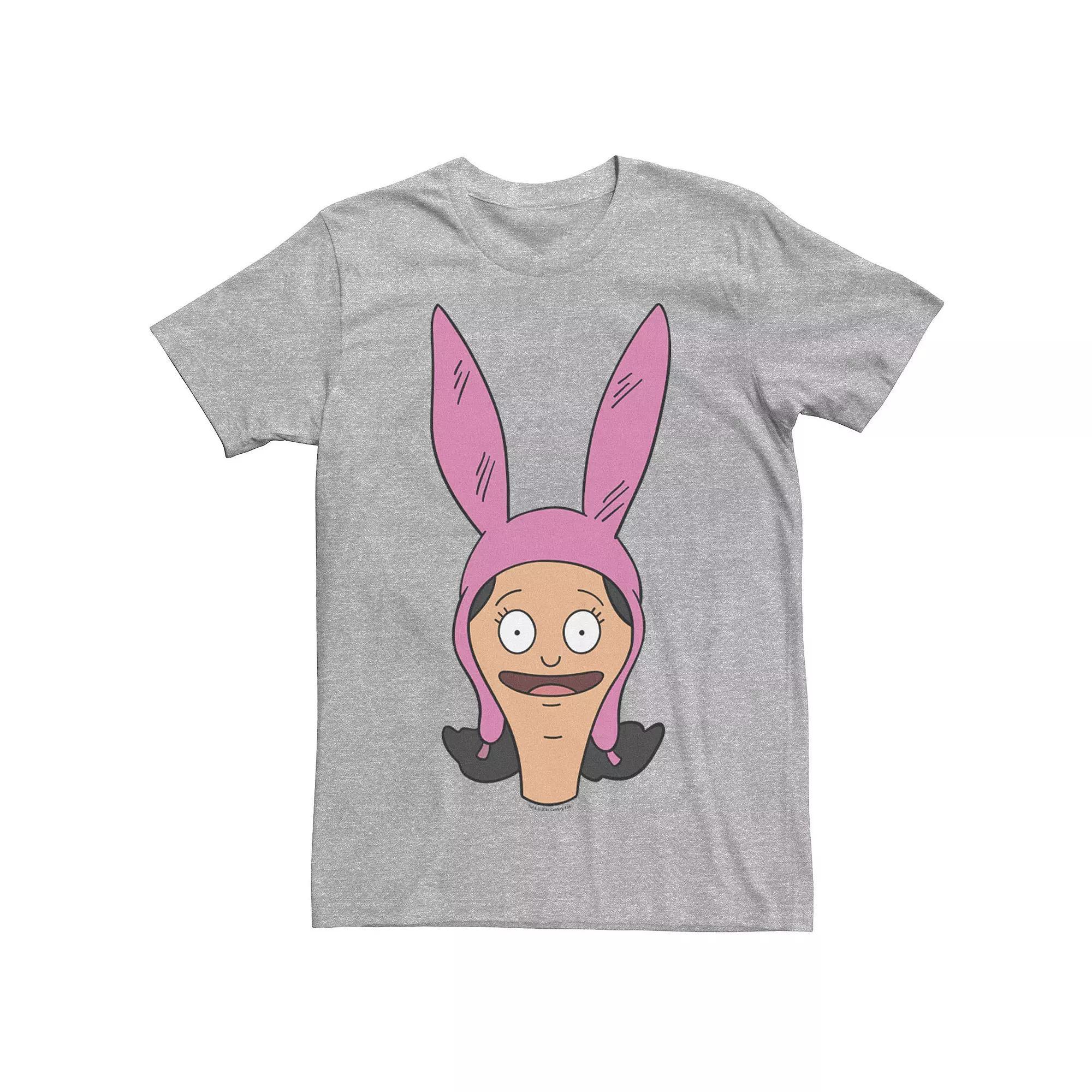 Men's Bob's Burgers Louise Big Face Portrait Tee, Size: XS, Athletic Grey Product Image