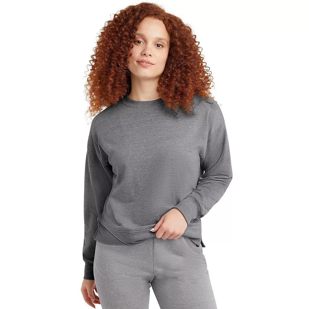Women's Hanes Originals French Terry Sweatshirt, Size: Medium, Black 50r Pe Grey Product Image