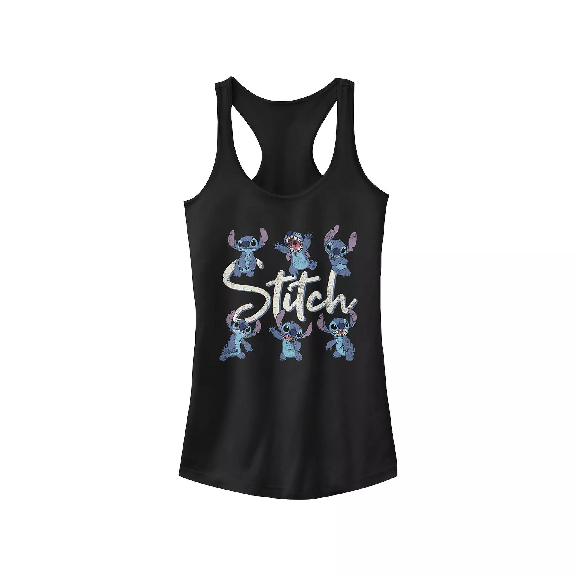 Juniors' Disney's Lilo & Stitch Poses Of Stitch Tank Top, Women's, Size: Small, Black Product Image