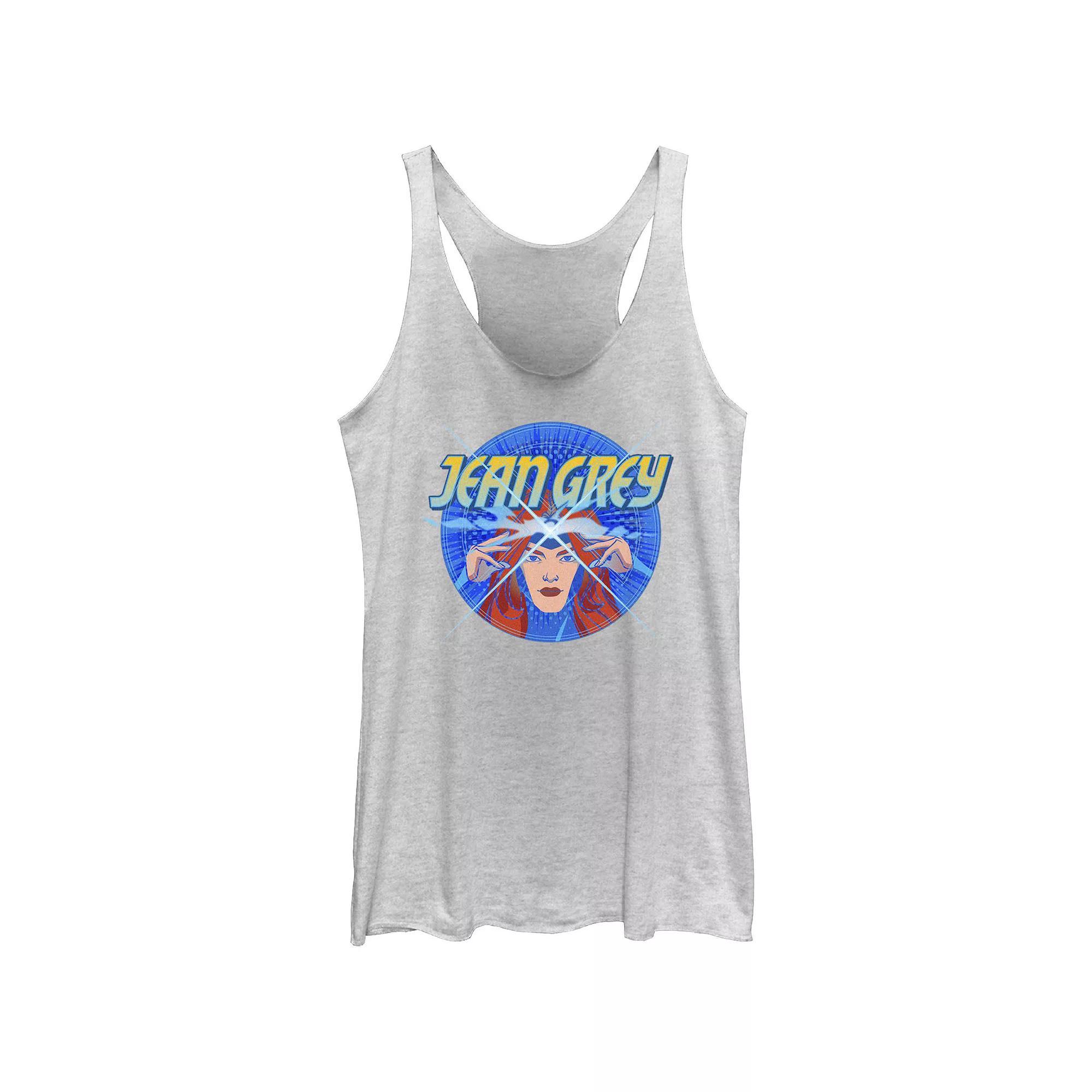 Juniors' Marvel X-Men Jean Grey Power Racerback Tank Top, Girl's, Size: XXL, White Grey Product Image