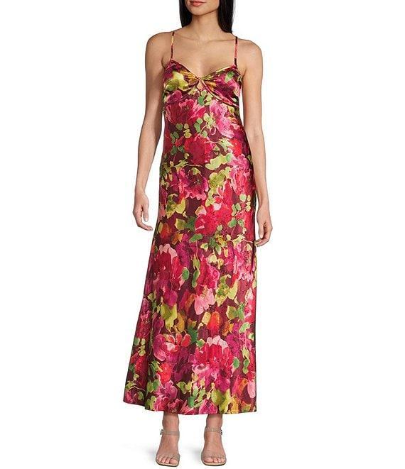 Allison & Kelly Floral Jacquard V-Neck Dress Product Image