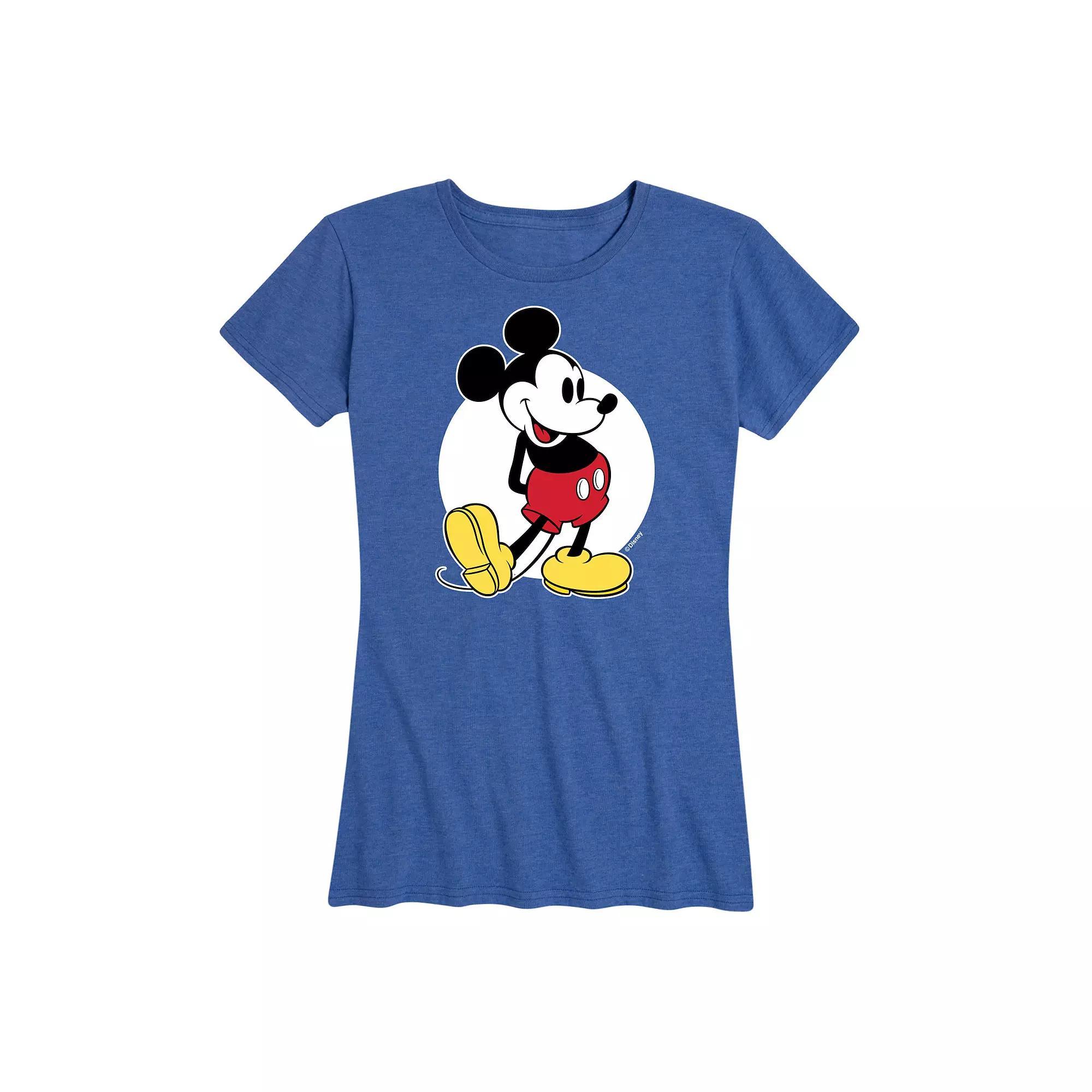 Disney's Mickey Mouse Women's Classic Graphic Tee, Size: Large, Grey Royal Blue Product Image