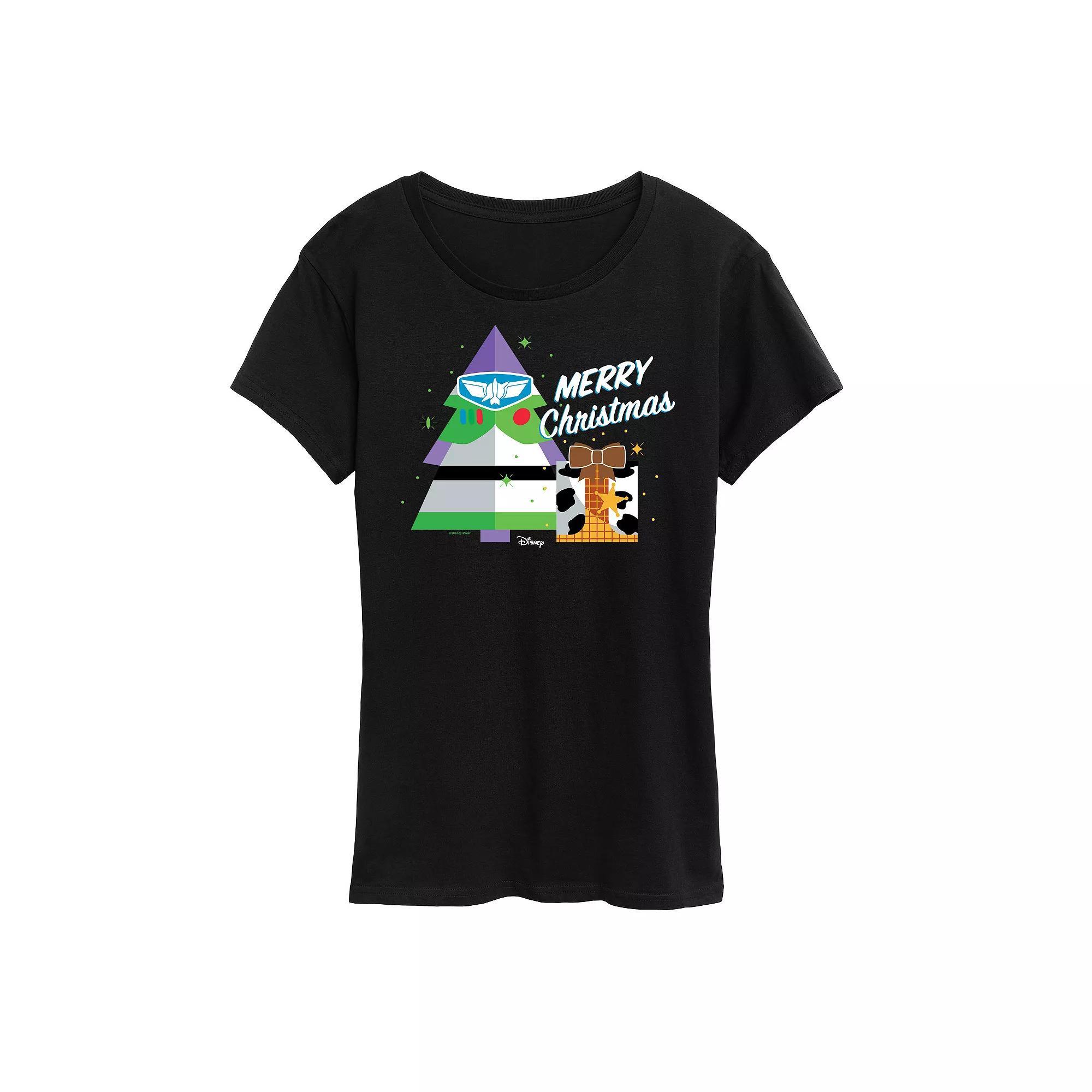 Disney / Pixar's Toy Story Women's Merry Christmas Graphic Tee, Girl's, Size: XXL, Black Product Image