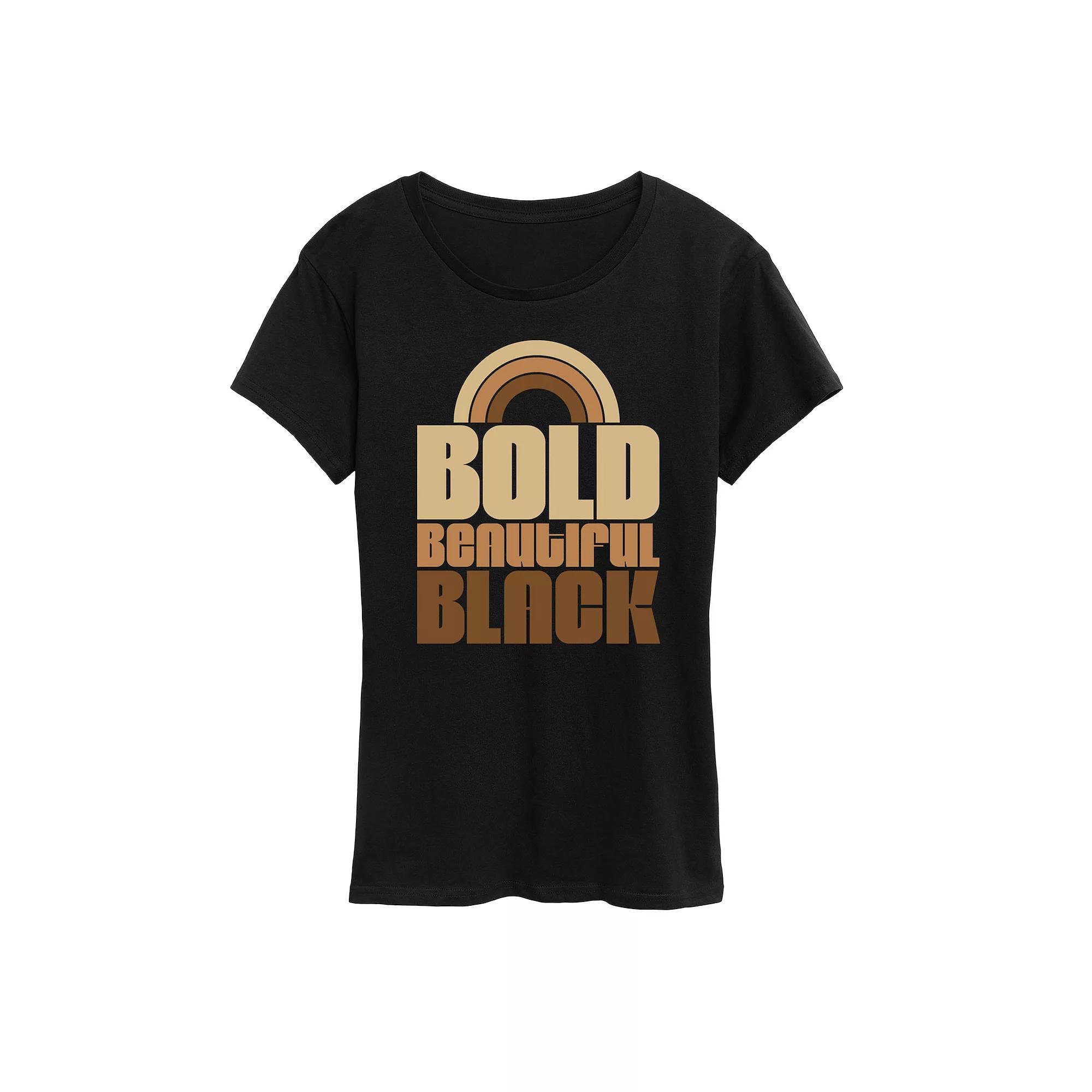 Women's Bold Beautiful Black Graphic Tee, Size: Large Product Image