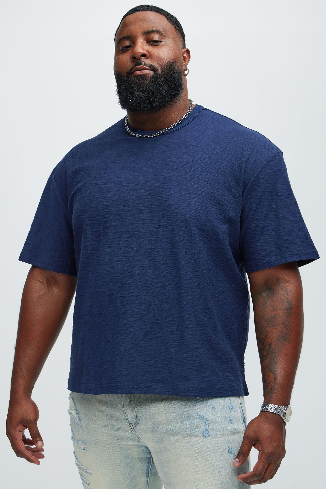 Asher Slub Texture Short Sleeve Tee - Navy Product Image