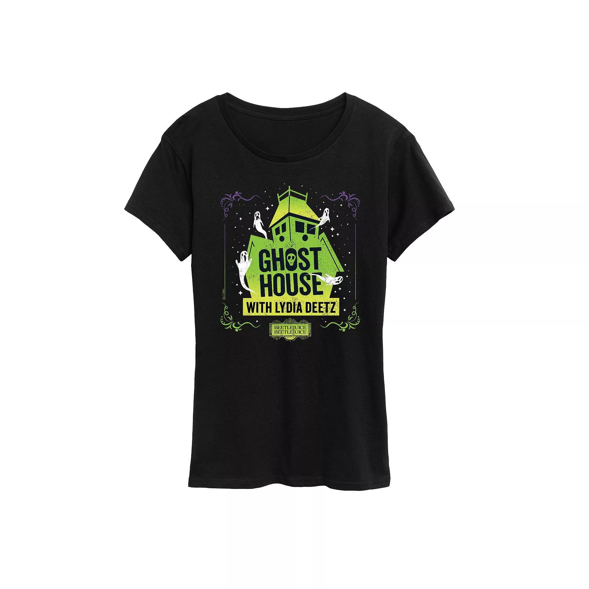 Womens Beetlejuice 2 Ghost House With Lydia Graphic Tee Product Image