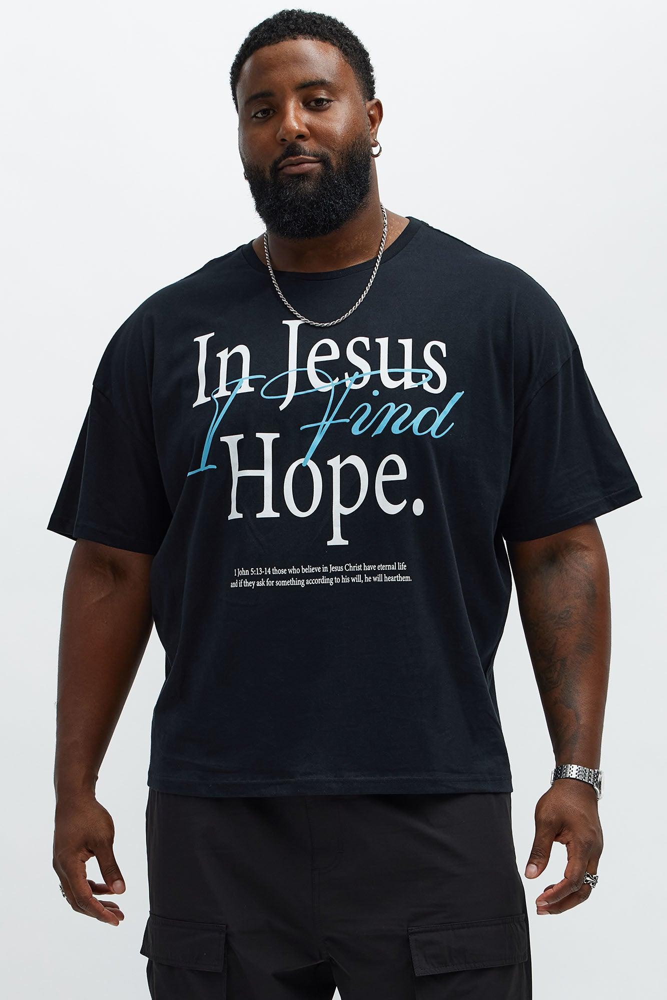 In Jesus I Find Hope Oversized Short Sleeve Tee - Black Product Image