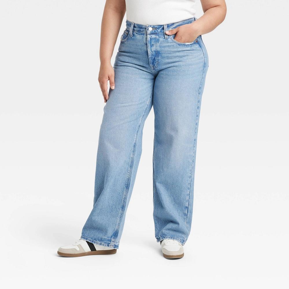 Women's Mid-Rise 90's Baggy Jeans - Universal Thread™ Blue 12: Relaxed Fit, Full Length, Denim, No Stretch, Machine Washable Product Image