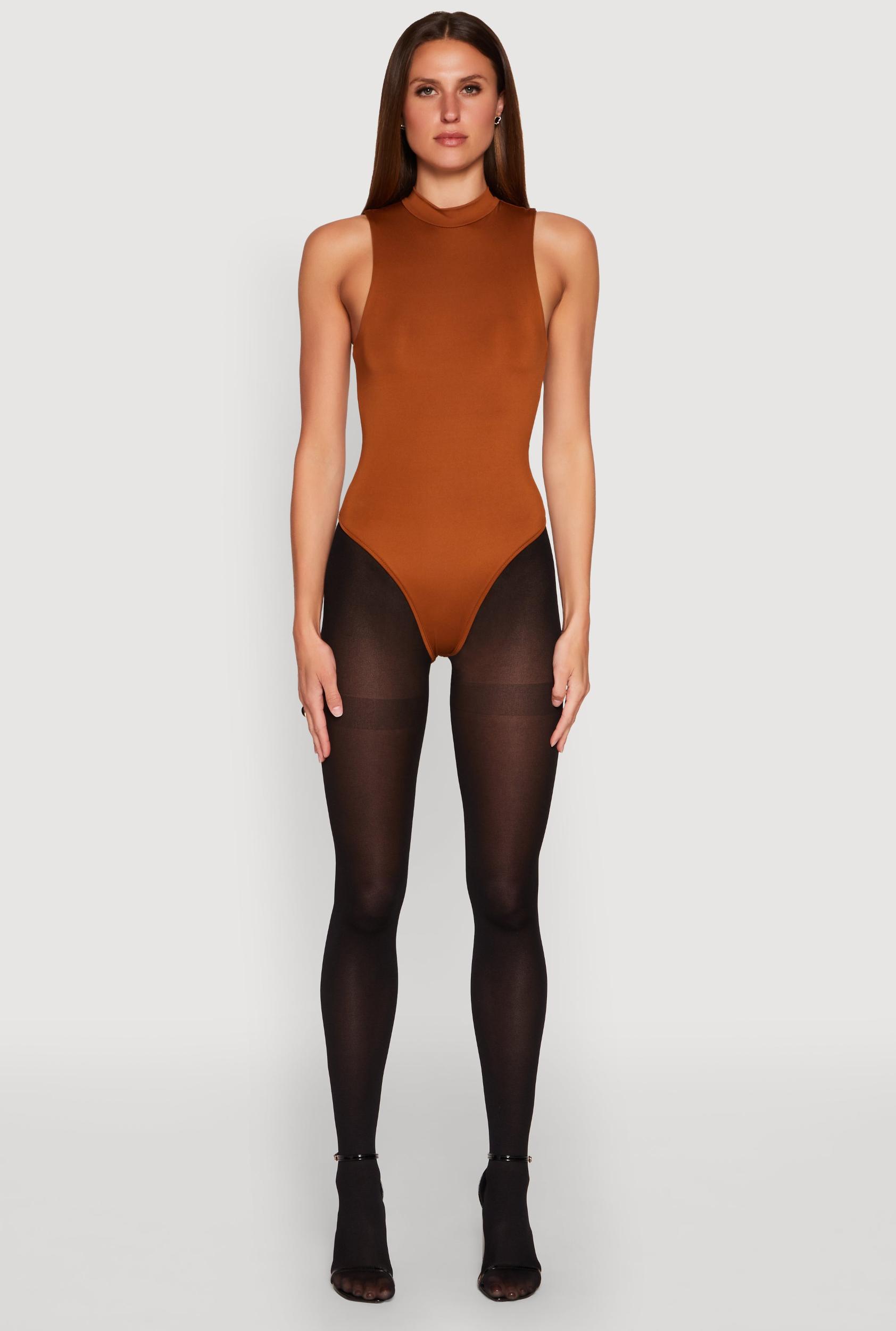 Womens Daisy Mock Neck Tank Bodysuit Product Image