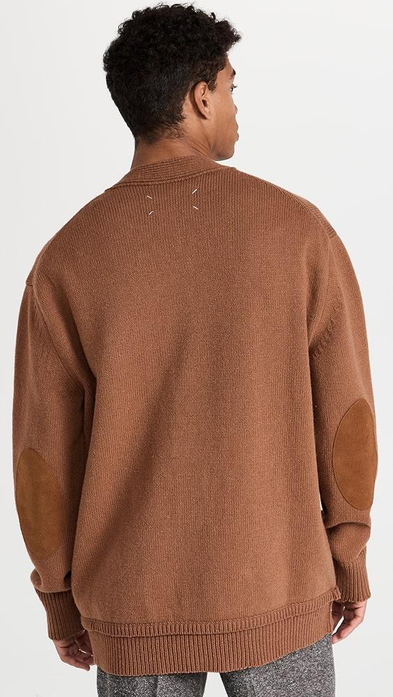 Maison Margiela Distressed Elbow Patch Layered Cardigan | Shopbop Product Image